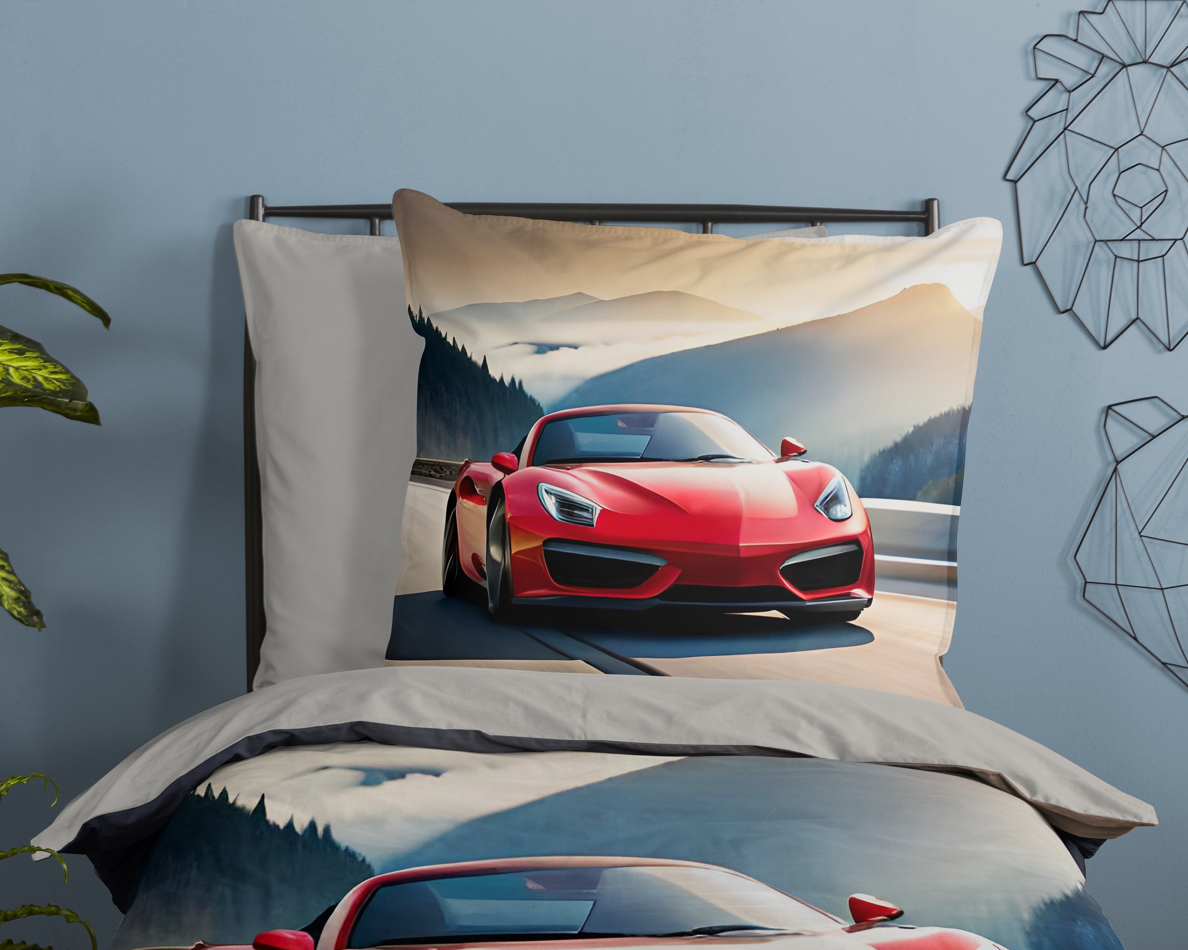 good morning Babybettwäsche »Cabrio«, Baumwolle, Renforcé, 135x200, 2 Teilig, Wendeoptik, Kind, Junge, Auto