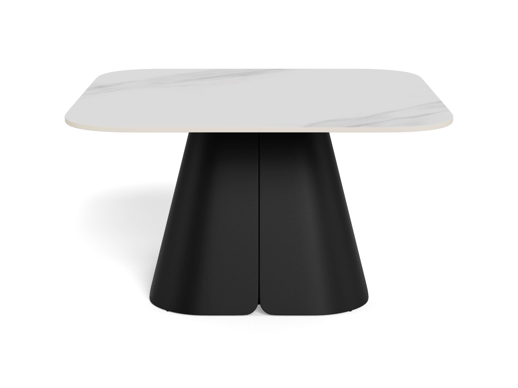 ACTONA GROUP Couchtisch »Salinas, Sofatisch, Tisch, Beistelltisch« B/T/H: 80x80x48 cm,  weiße Keramikplatte, abgerunde Ecken, schwarzer Stahlfuß