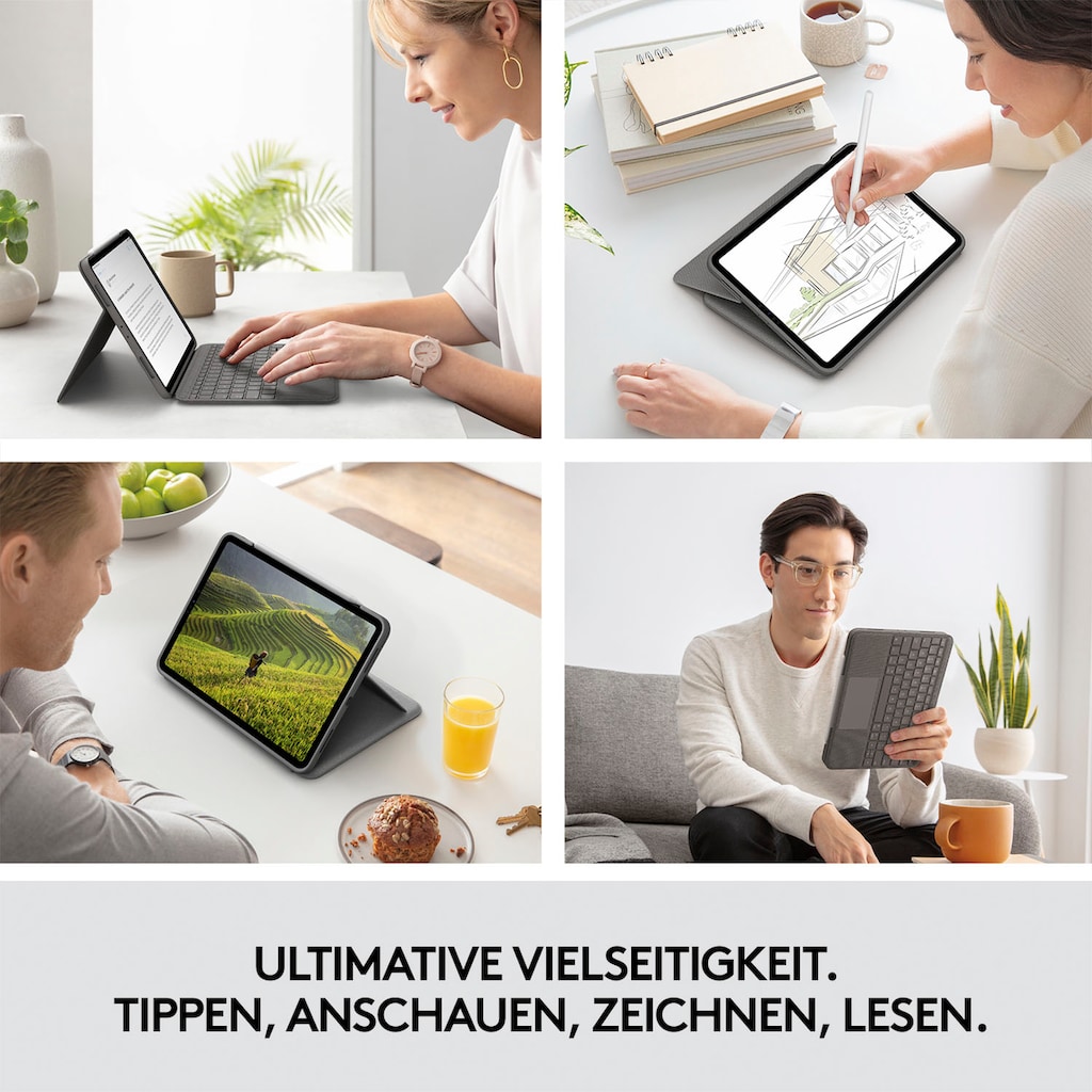 Logitech iPad-Tastatur »Folio Touch iPad Hülle«, (Touchpad)