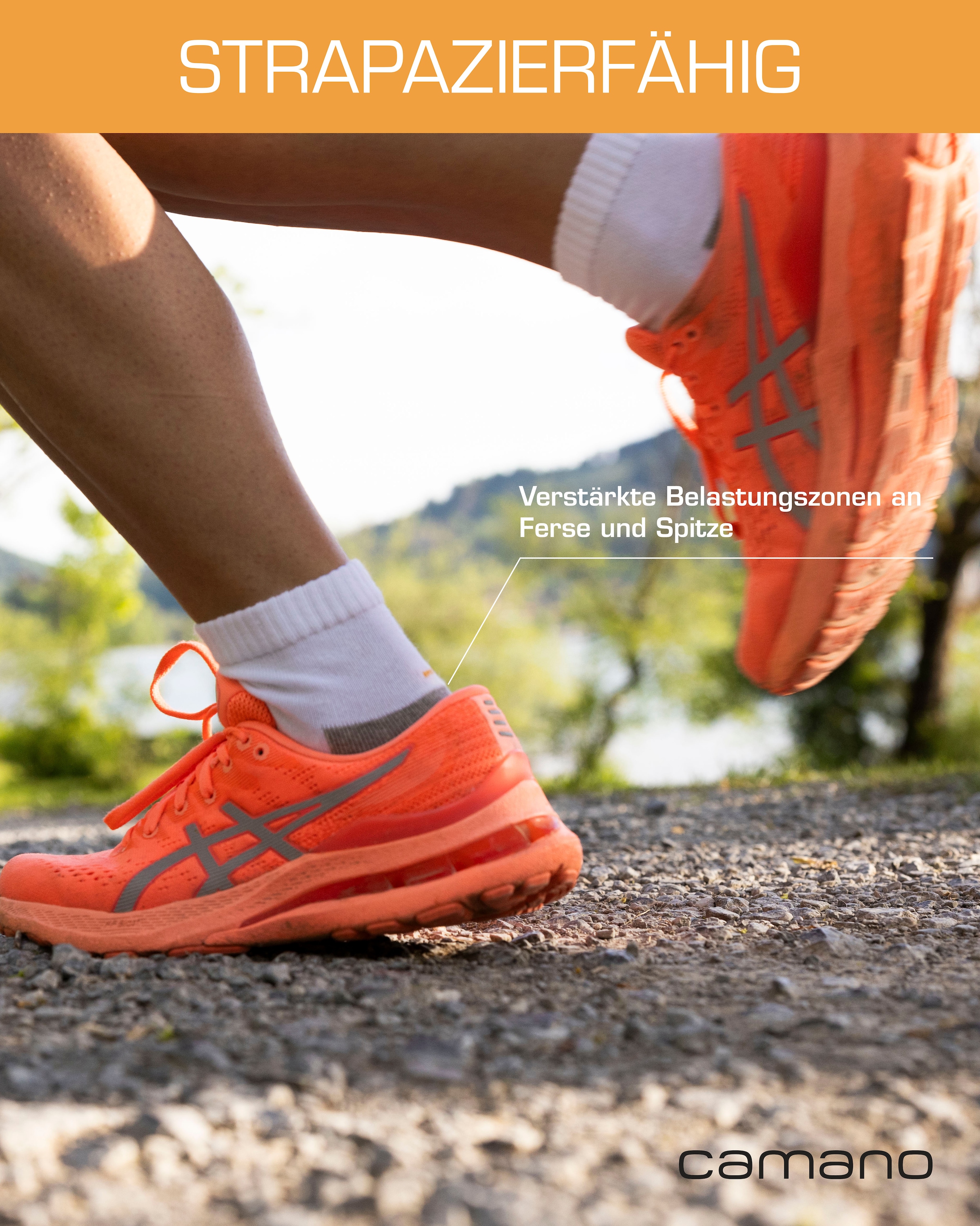 Camano Sportsocken »function«, (4er Pack), mit entlastender Halbplüschsohle