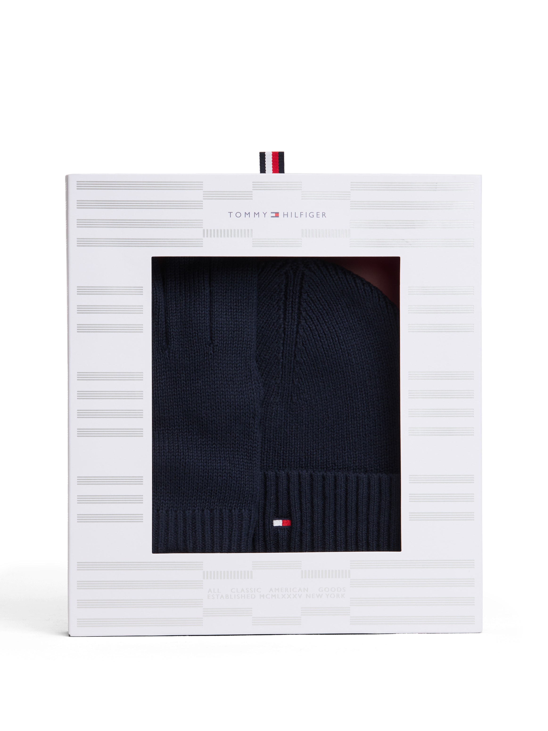 Tommy Hilfiger Beanie »TH FLAG BEANIE & GLOVE« Set aus Handschuhe und Mütze, in Geschenkbox