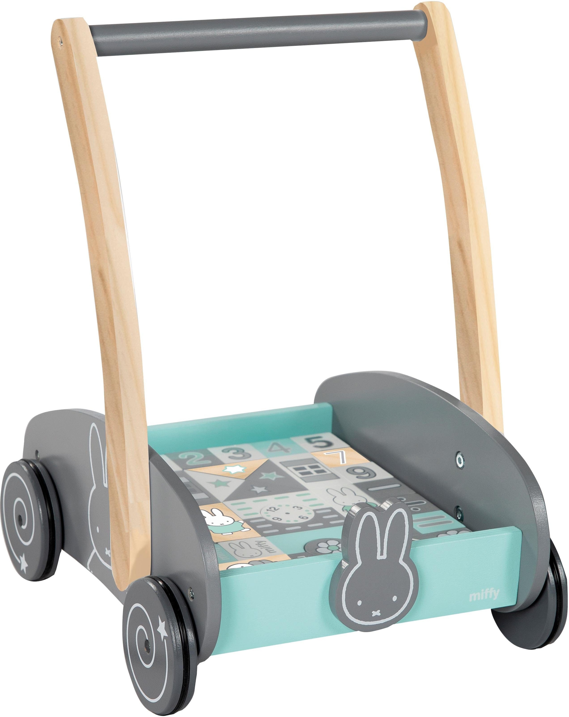 roba® Lauflernwagen »miffy®«, mit 35-teiligem Holzbausteine-Set