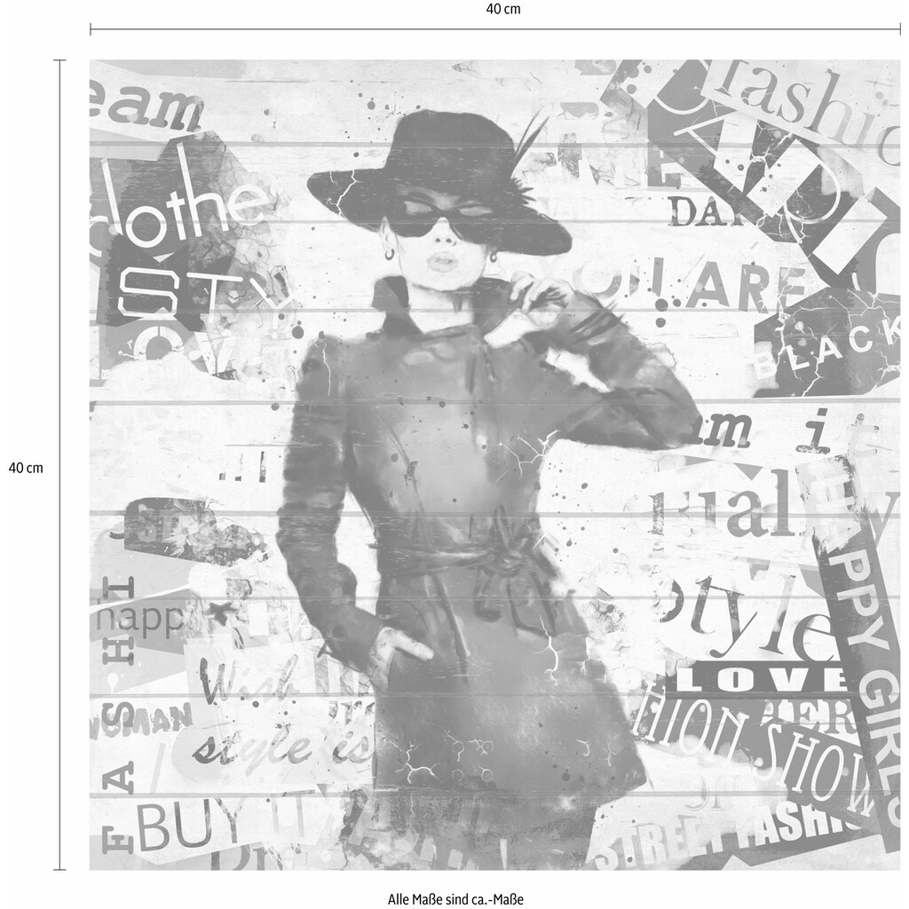 Home affaire Holzbild »Fashion A. Hepburn«, 40/40 cm