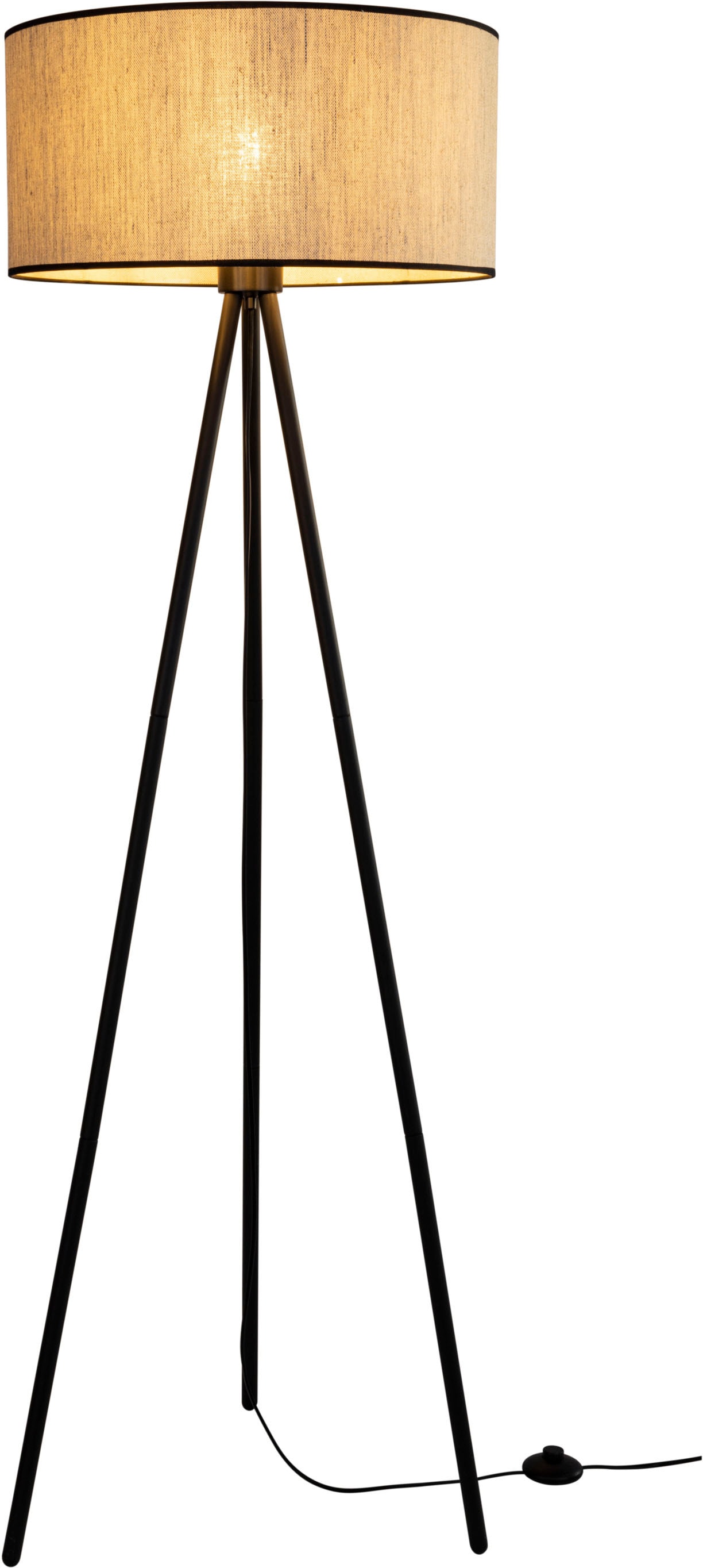 andas Stehlampe »Virrat, im skandinavischen Stil«, 1 flammig-flammig, Stehleuchte mit Leinenschirm, im zeitlosen Design, Made in Europe