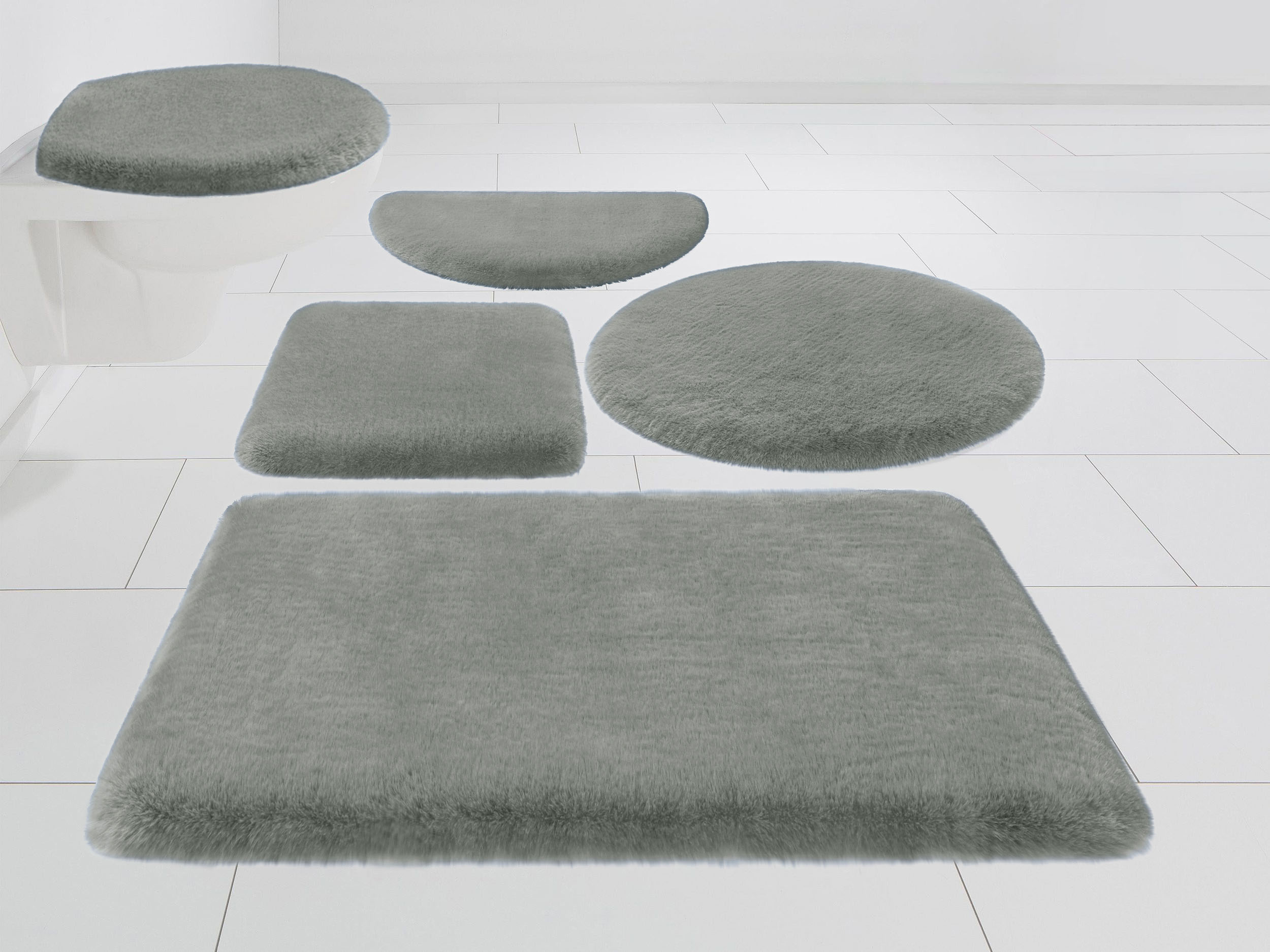 Leonique Badematte »Ransol, besonders langer Flor, sehr flauschig« Höhe 50 mm fußbodenheizungsgeeignet strapazierfähig Badteppich,...