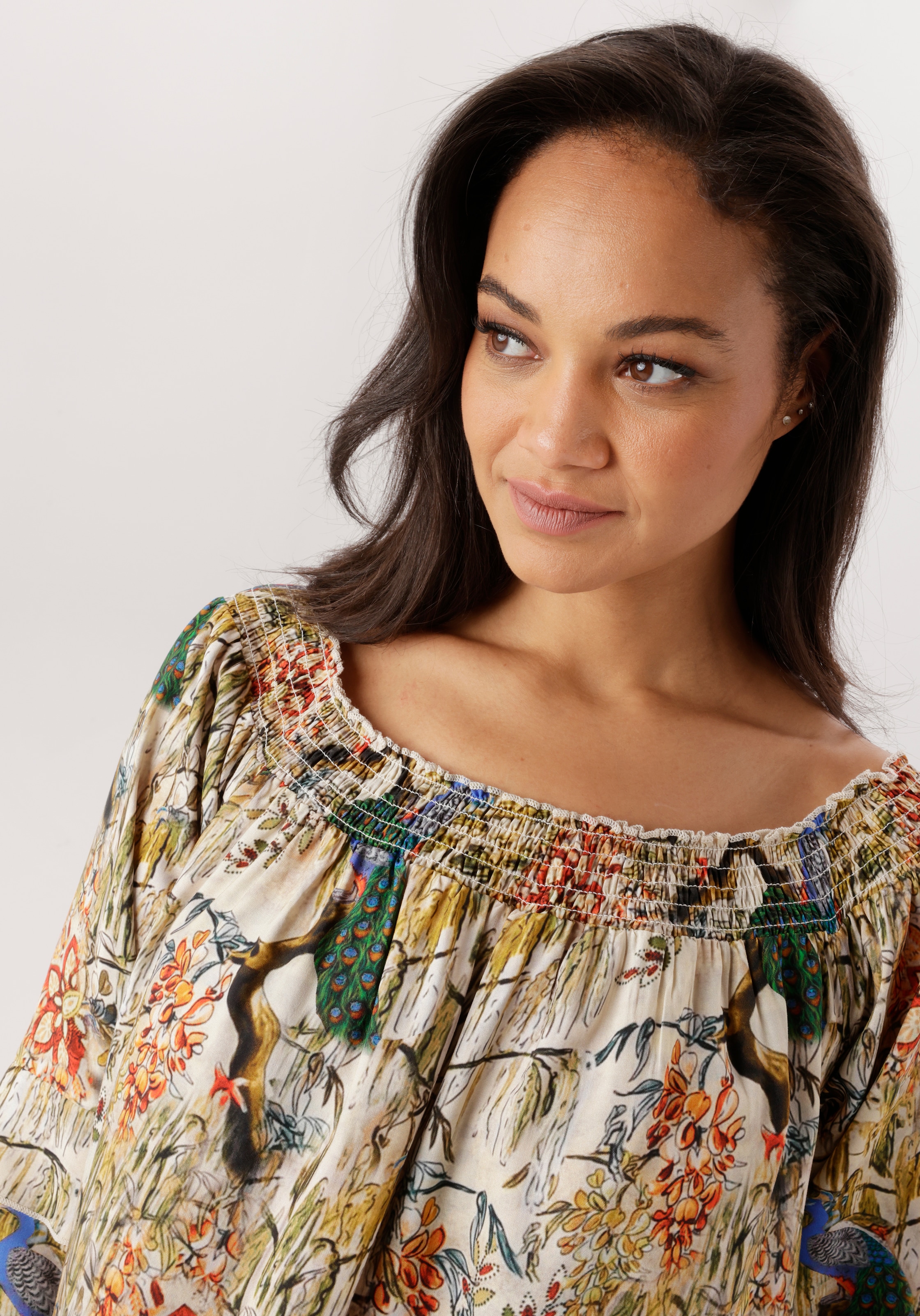 Aniston PLUS Blusenkleid mit Gummizug am Ausschnitt- NEUE KOLLEKTION