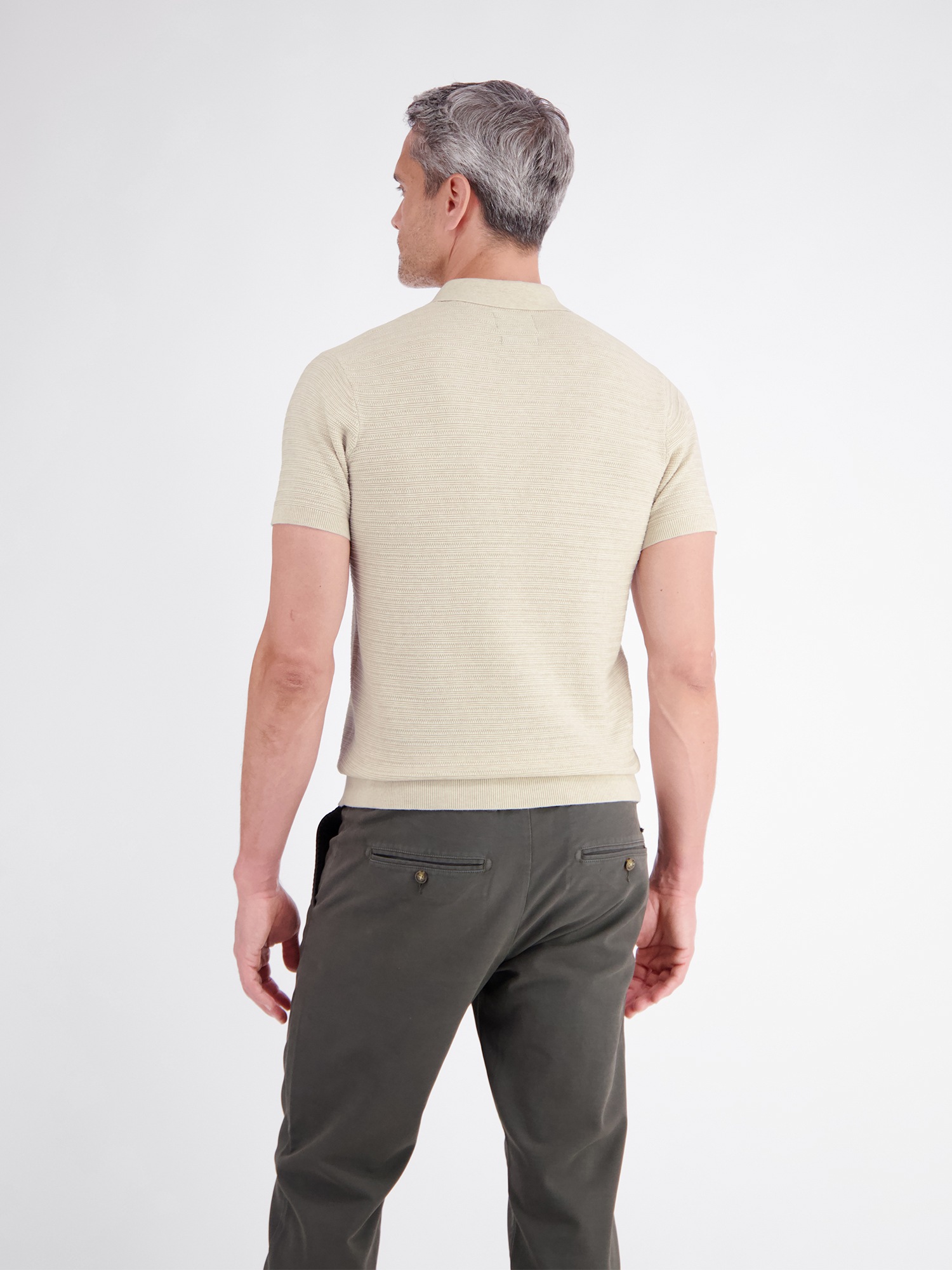 LERROS Poloshirt »Polo mit raffinierter Streifenstruktur aus Baumwollstrick«