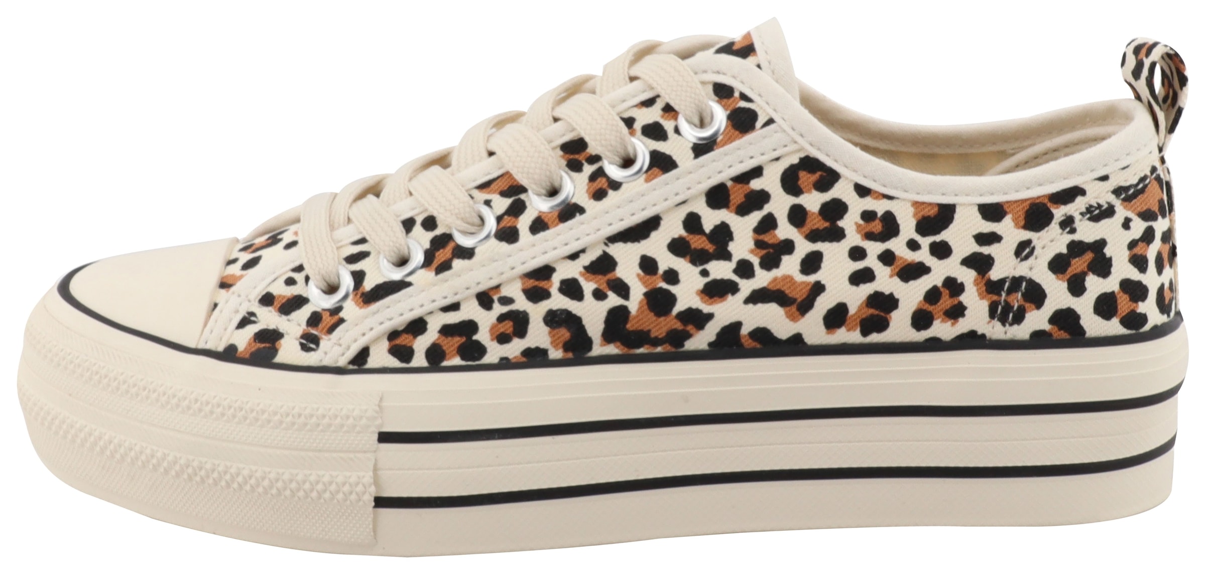 TOM TAILOR Plateausneaker, Freizeitschuh, Halbschuh, Schnürschuh in Leo-Optik