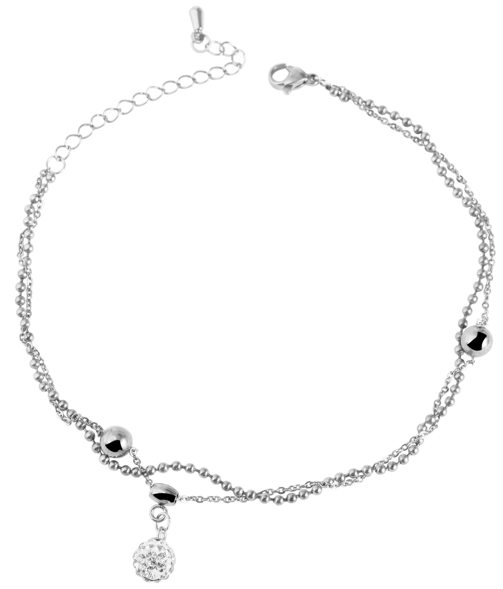 Adelia´s Armband »Damen Armband aus Edelstahl mit Strass Steinchen 24+5 cm«