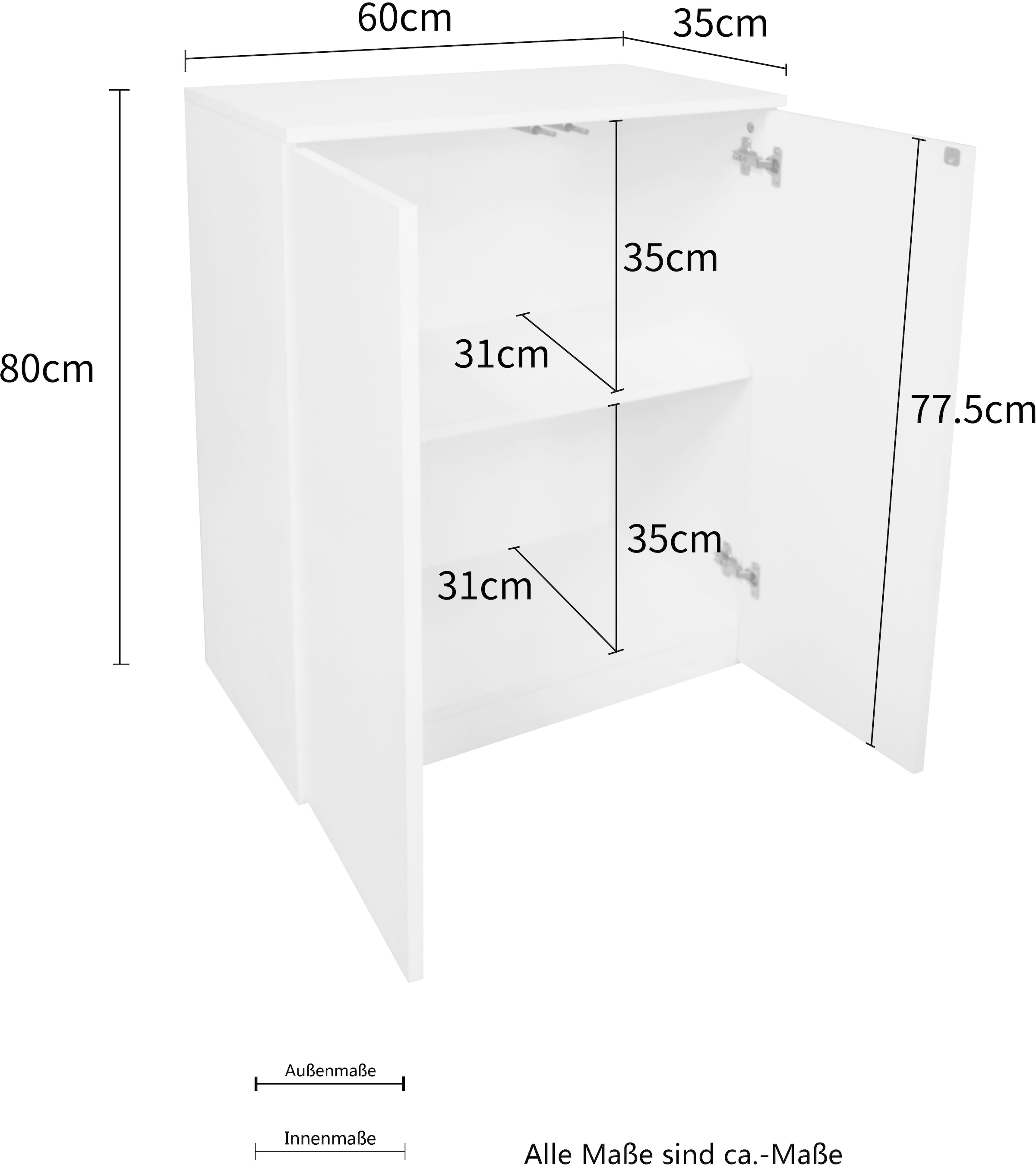 INOSIGN Aktenschrank »Jarvie«, Mehrzweckschrank, Push-to-open, 2 Fächer, 60x80 cm