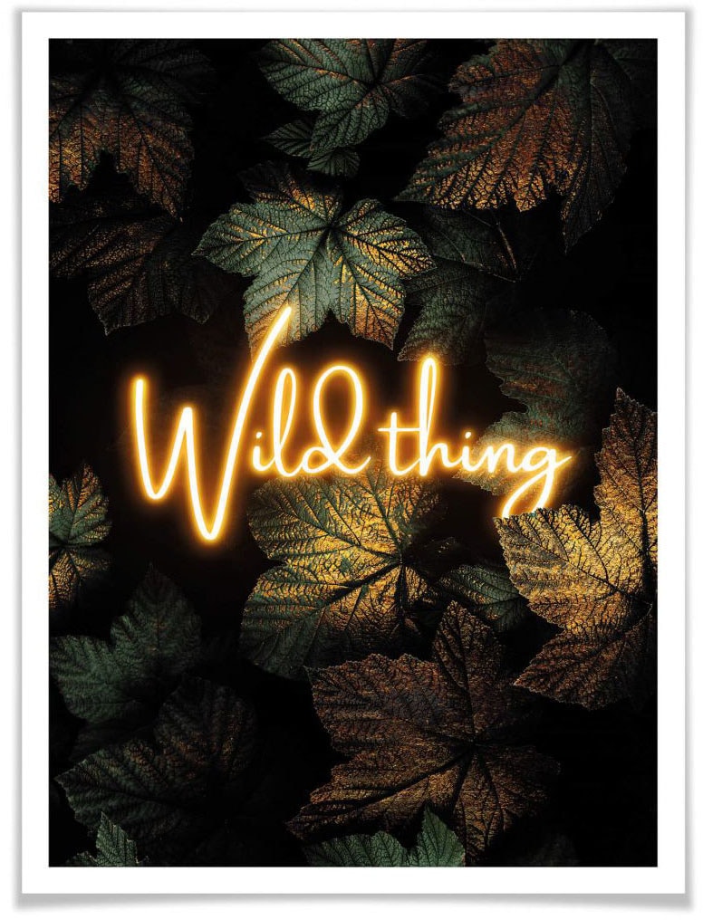 Poster »Wild Thing«, Schriftzug, (1 St.), Poster ohne Bilderrahmen