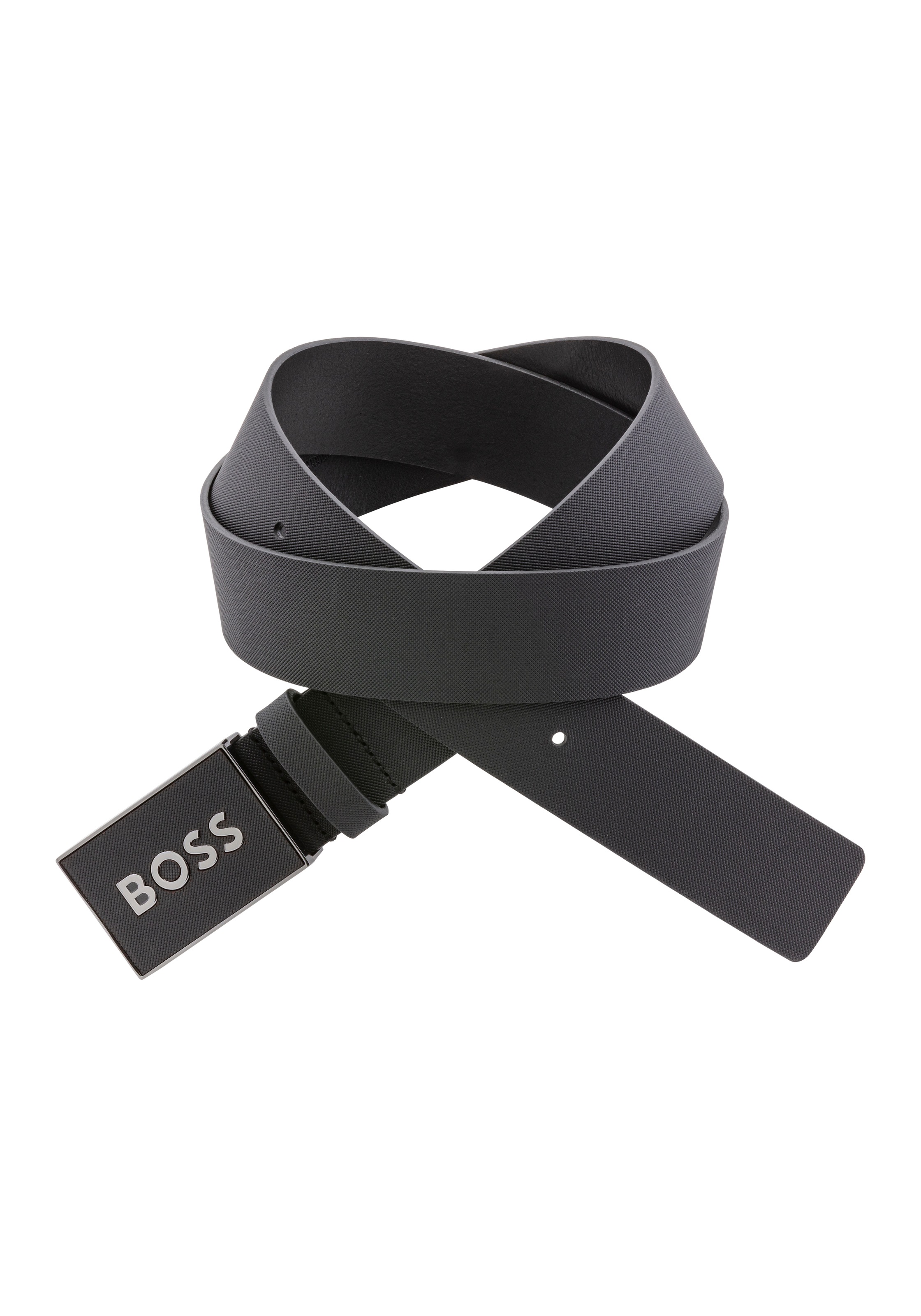 BOSS Ledergürtel »Boss Icon-S1 Sz40«, mit großem BOSS Schriftzug auf der Schnalle