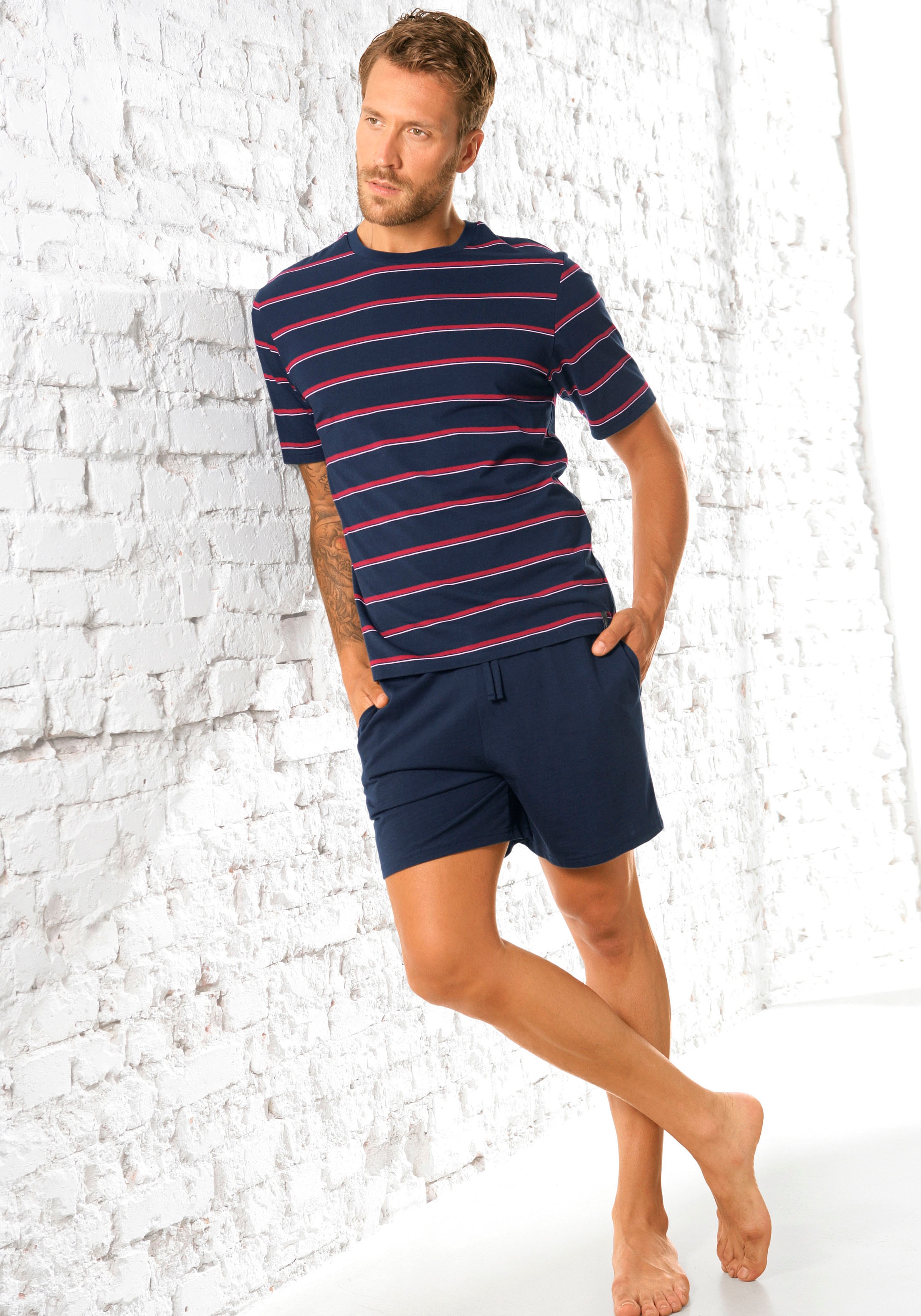 H.I.S Herren Pyjama 1 Stück in blau, Größe 44-46 (S)