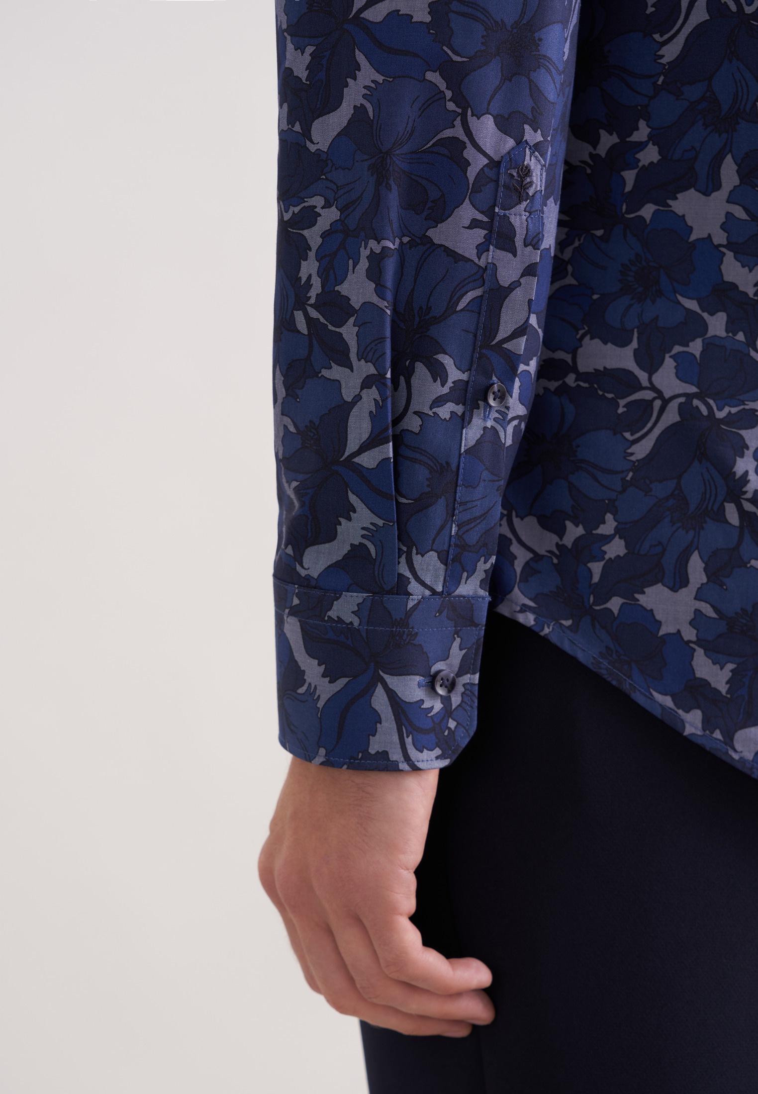 seidensticker Businesshemd »Schwarze Rose« Shaped 1/1 Kentkragen Druck