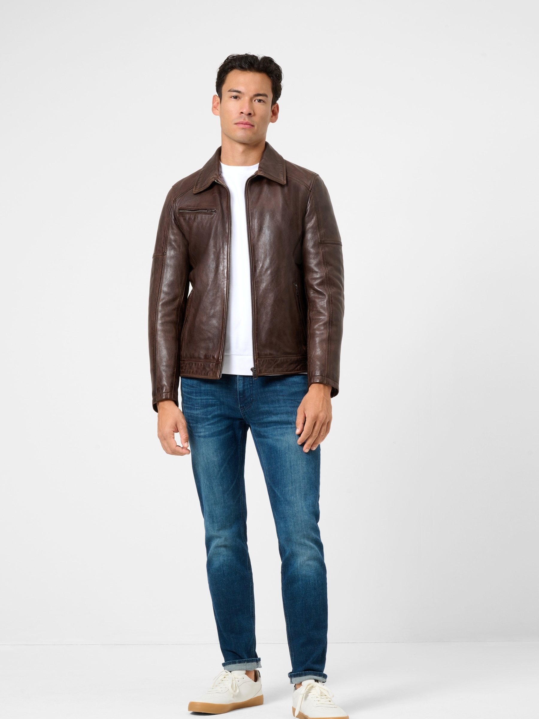 RICANO Lederjacke »Lederjacke Claude« ohne Kapuze Handgefertigt aus echtem Leder