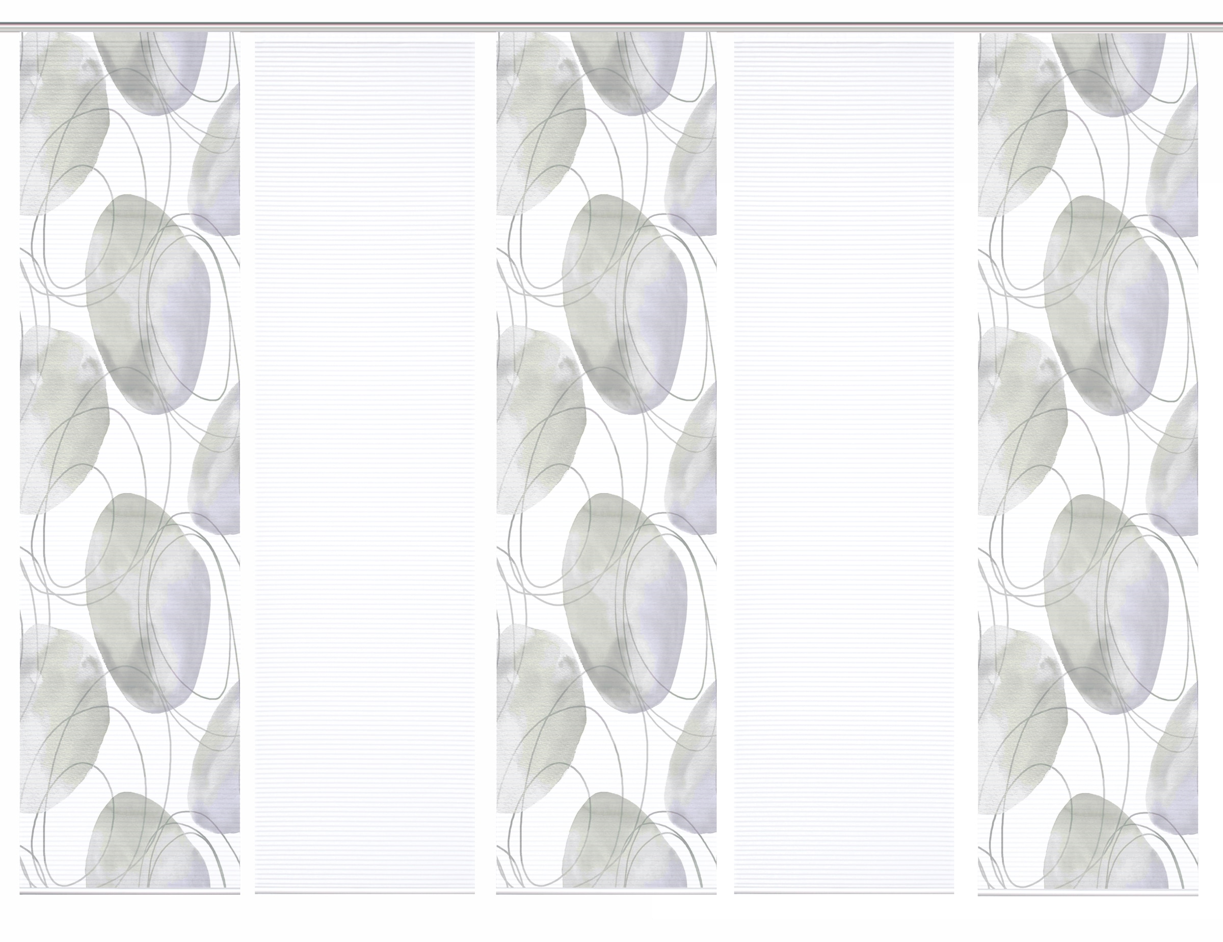 HOME in green Schiebegardine »ELLRIK« Paneelwagen 5 Stk. tlg. Bambusoptik, SET, recycelt, Digitaldruck