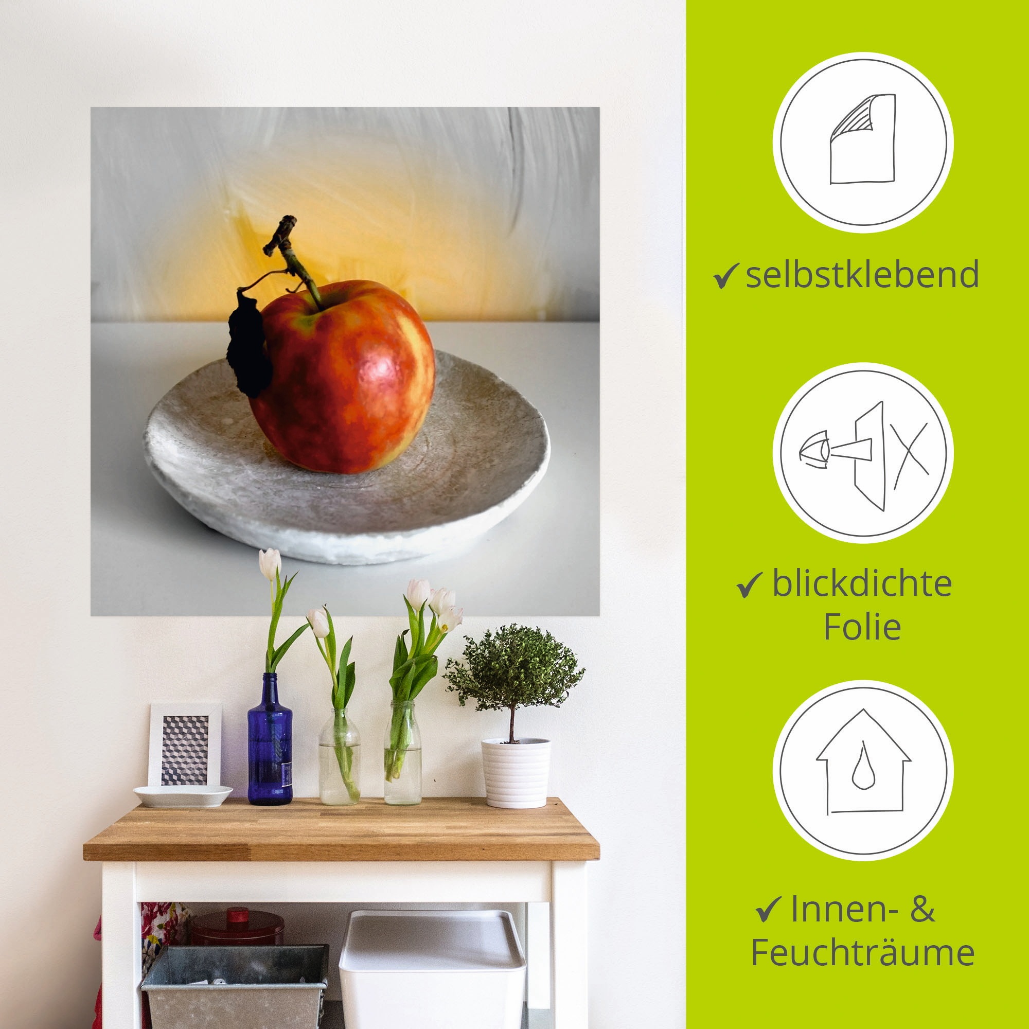 Artland Wandbild »Ein Apfel am Tag«, Arrangements, (1 St.), als Alubild, Outdoorbild, Poster, Wandaufkleber in verschied. Größen