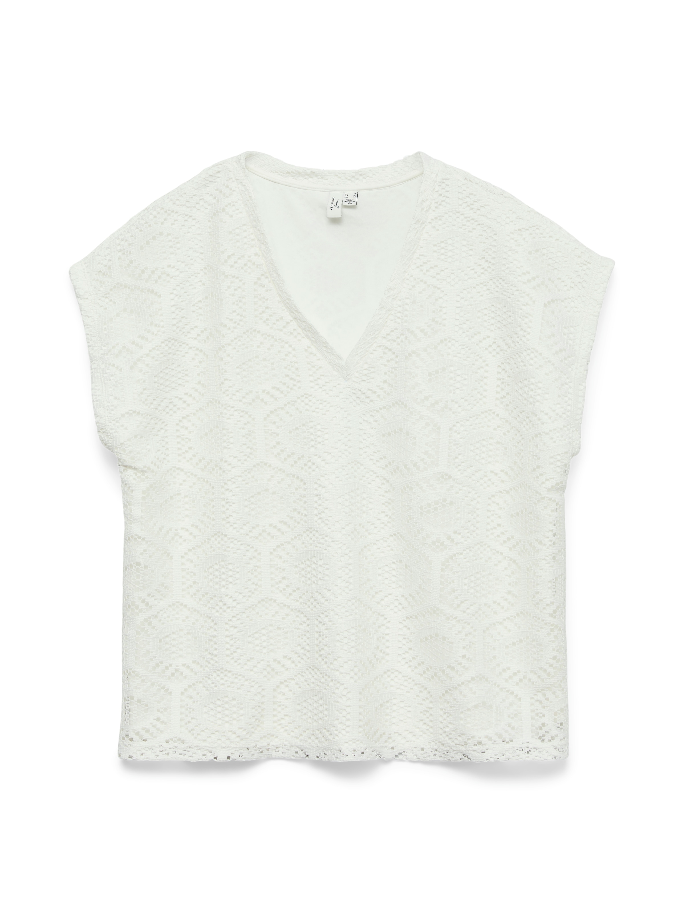Vero Moda Spitzenshirt »VMIRIS CROCHET V-NECK T-SHIRT JRS BTQ«