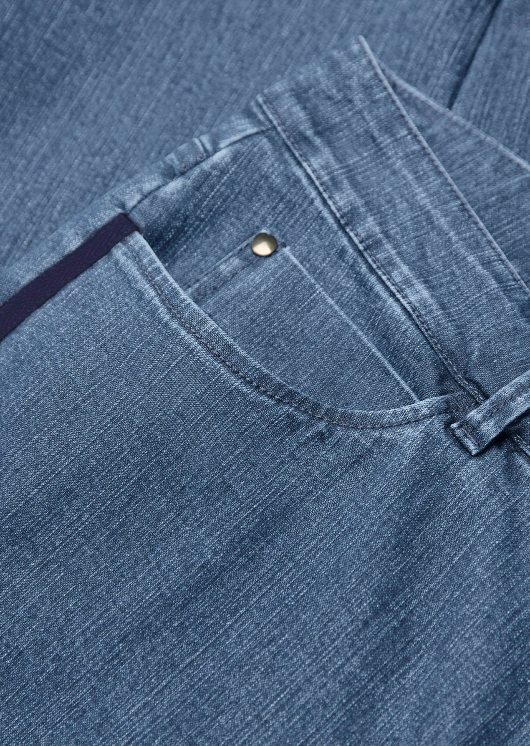 GOLDNER Regular-fit-Jeans »Kurzgröße Angesagte Jeanshose mit farbenfrohem Galon«