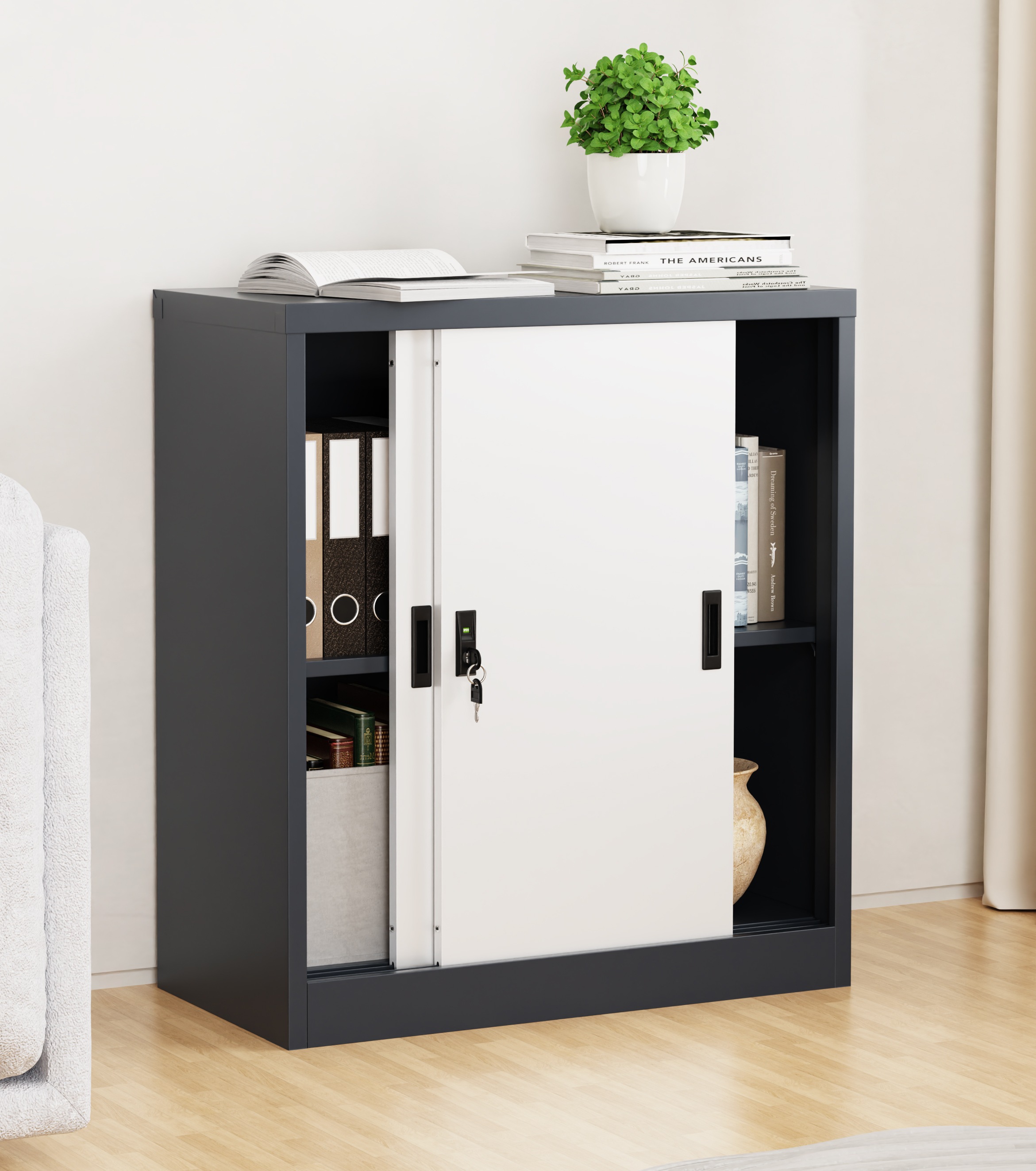 VCM Aktenschrank »Büroschrank Stahlschrank abschließbar Malivo 2fach« 1 Stk. tlg.