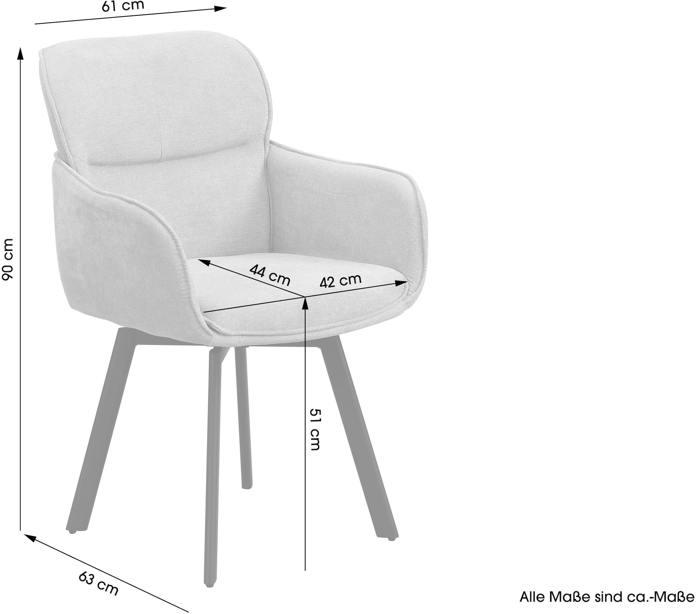 byLIVING Esszimmerstuhl »Rico« (Set) 2 Stk. Webstoff 360 Grad drehbar in verschiedenen Farben erhältlich
