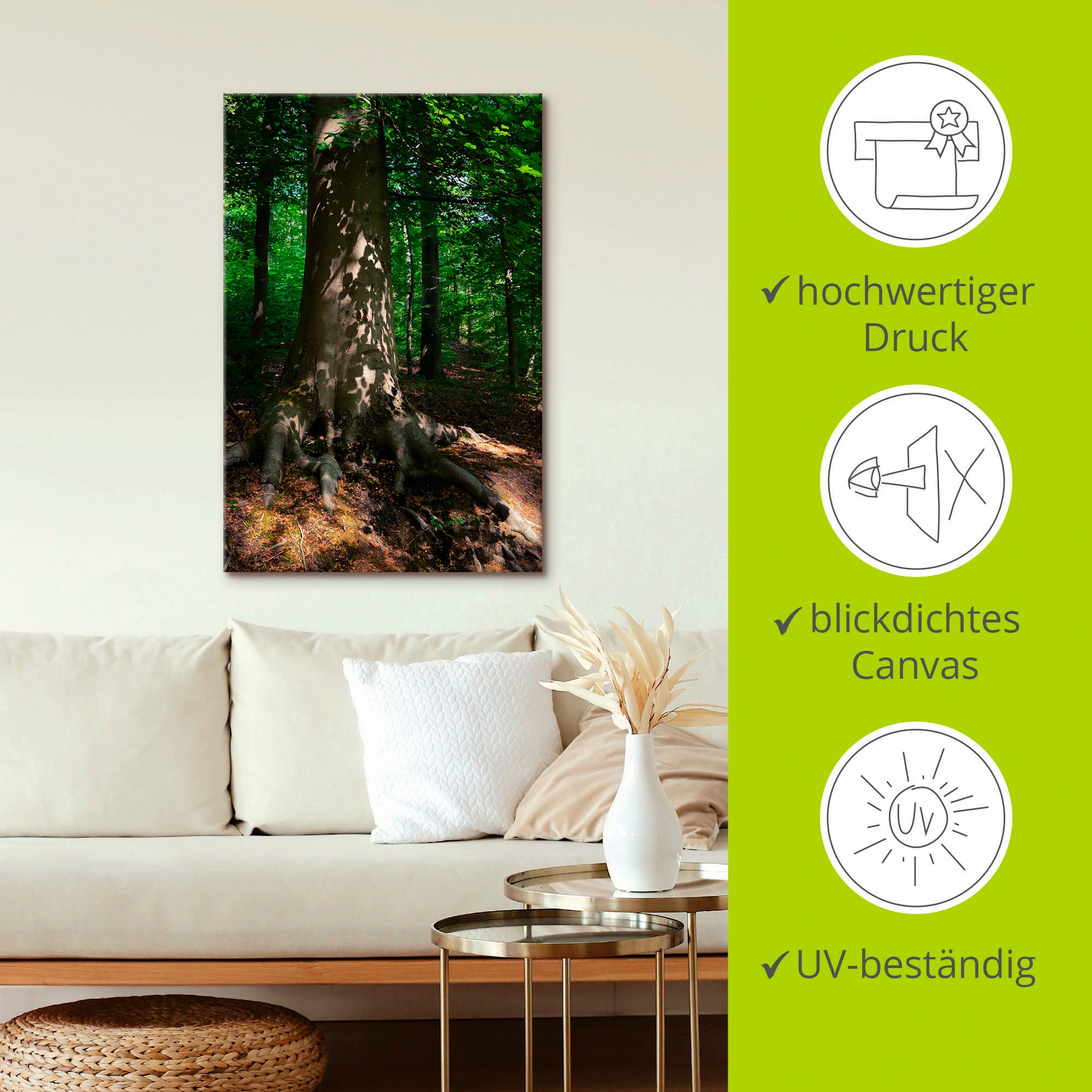 Artland Wandbild »Waldimpression«, Baumbilder, (1 St.), als Leinwandbild, Poster in verschied. Größen