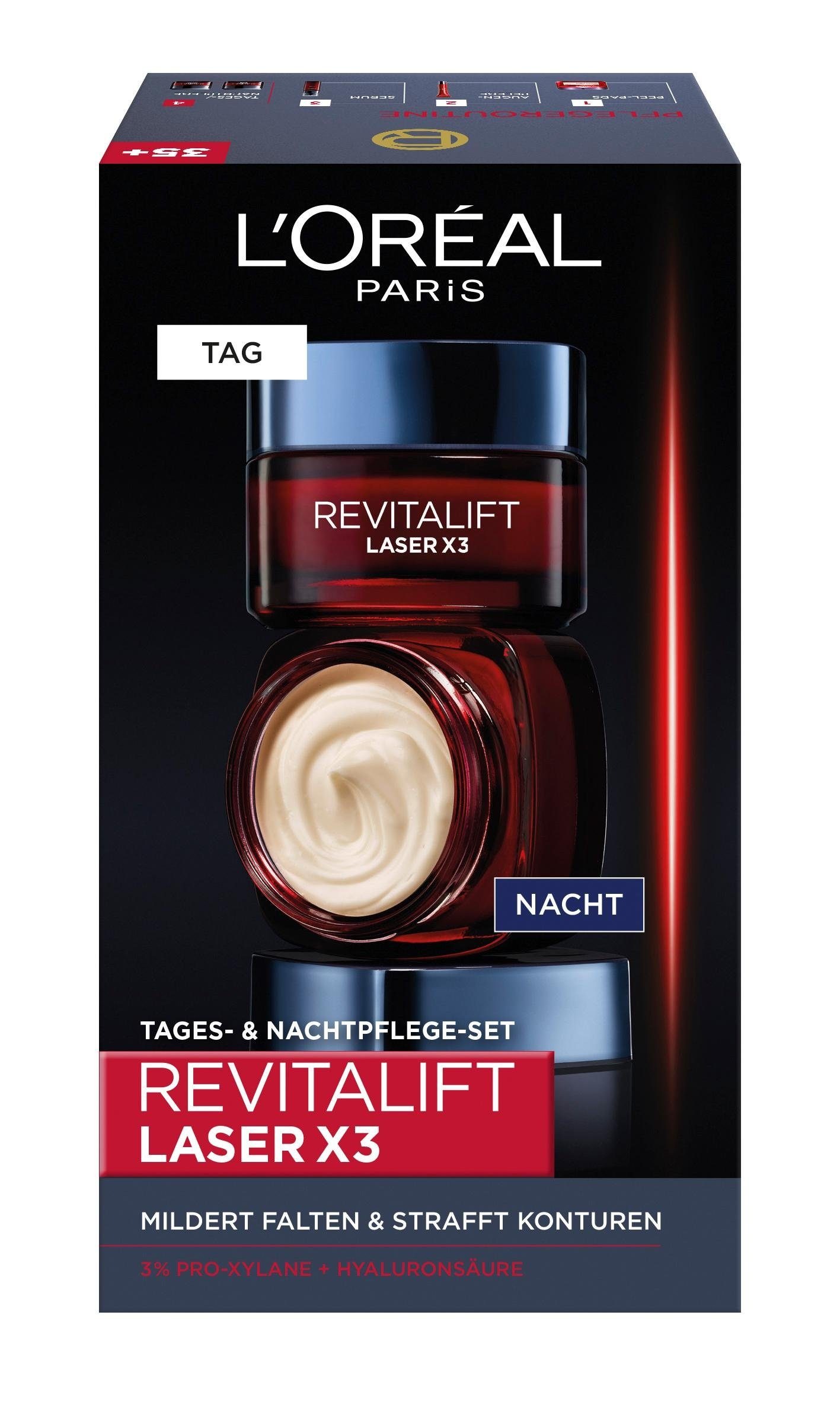 L'ORÉAL PARIS Gesichtspflege-Set »RevitaLift Laser X3 Tag und Nacht«, (2 tlg.)
