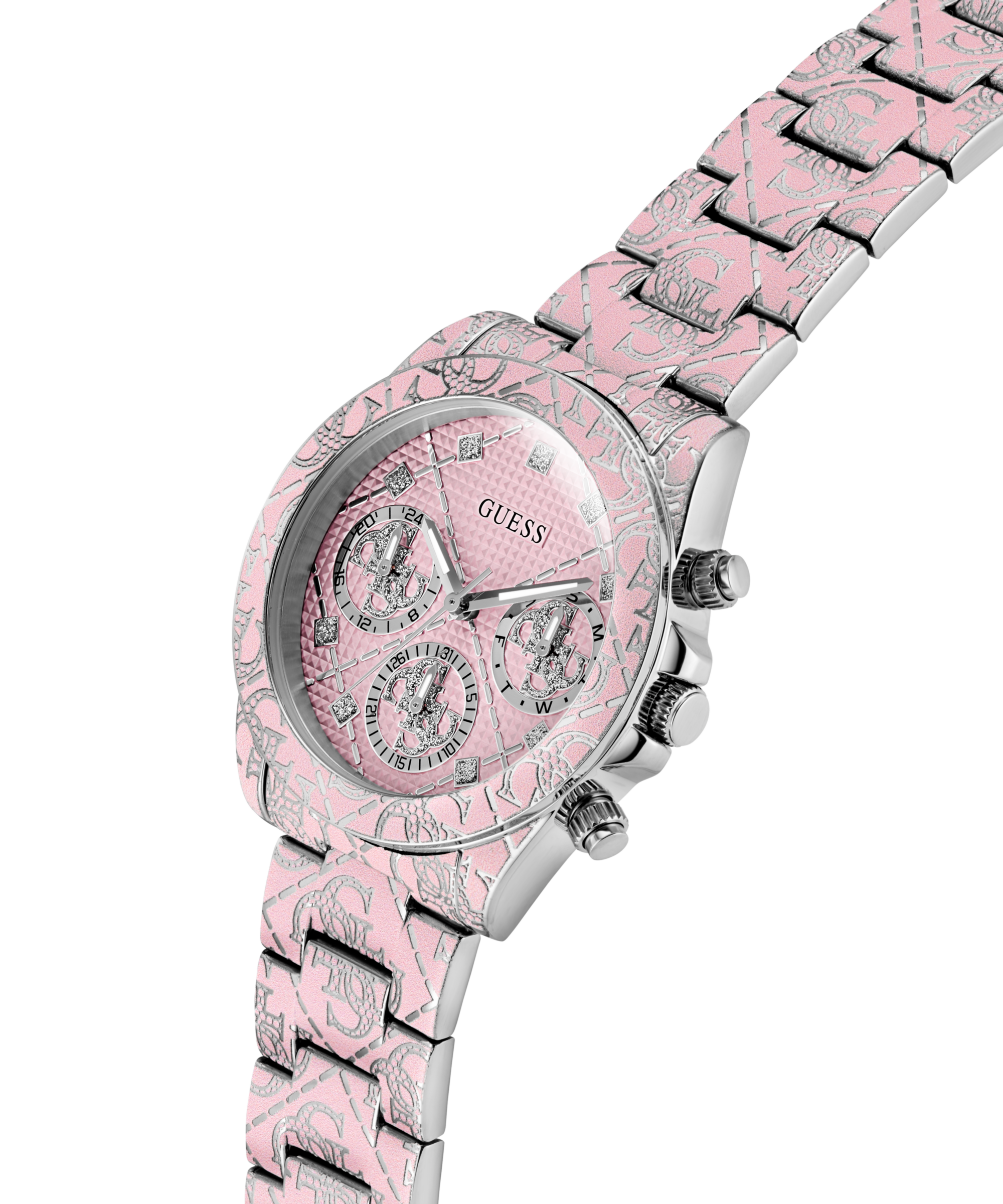 Guess Multifunktionsuhr »GEMMA« Quarzuhr, Armbanduhr, Damenuhr, Edelstahlarmband, Datum