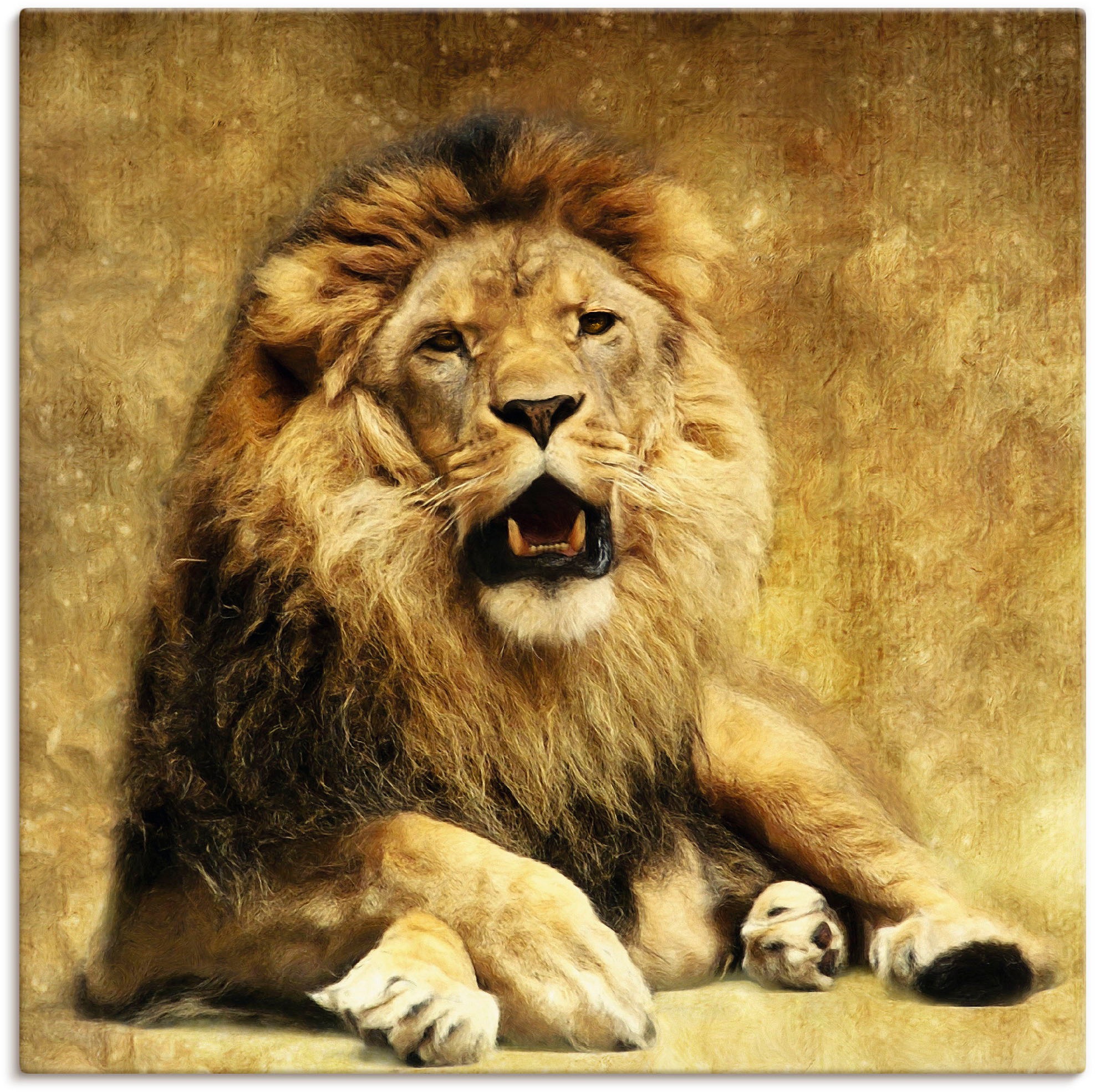 Artland Wandbild »Der König - Löwe«, Wildtiere, (1 St.), in vielen Größen & Produktarten -Leinwandbild, Poster, Wandaufkleber / Wandtattoo auch für Badezimmer geeignet