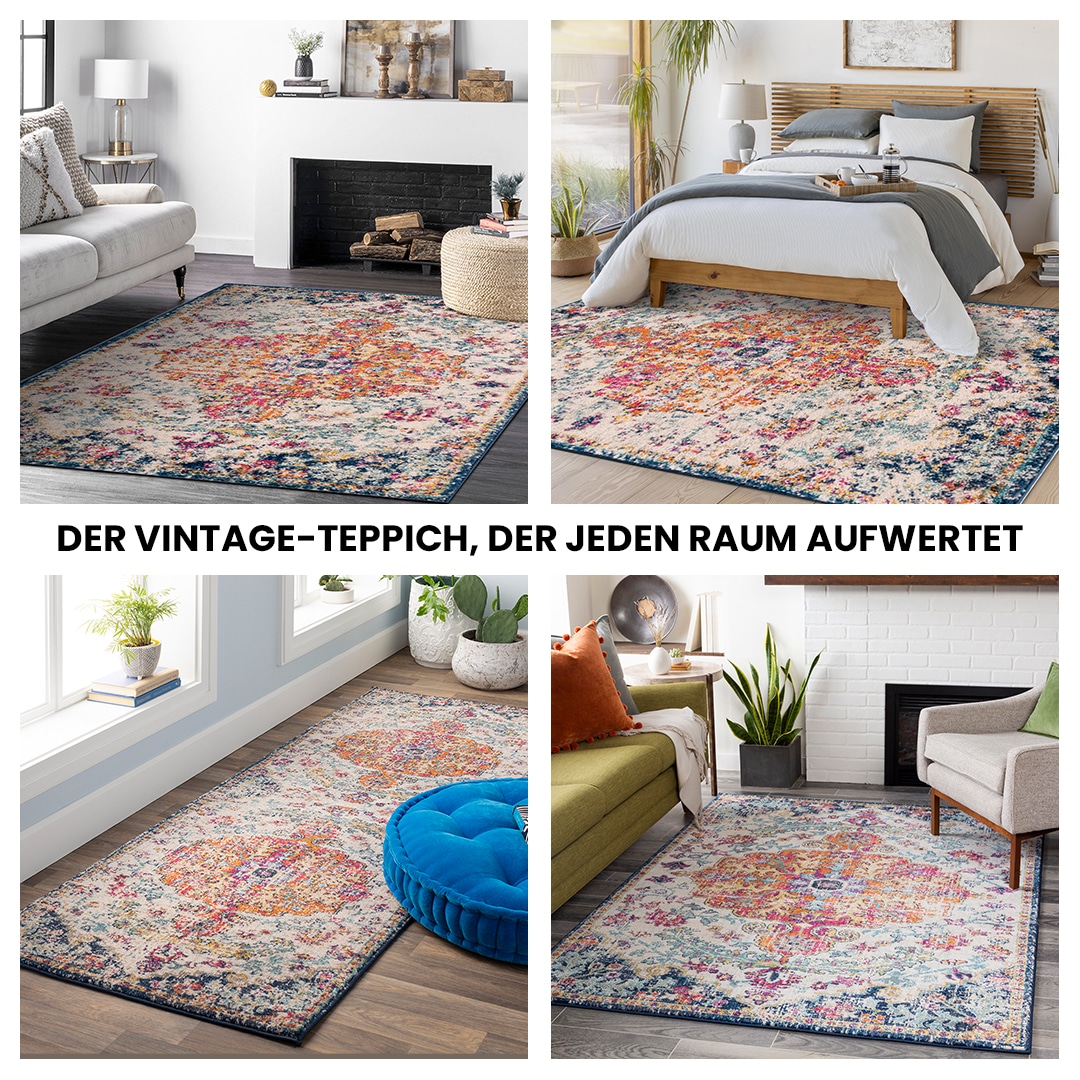 Livabliss Teppich »MUNICH«, rechteckig, 11 mm Höhe, Vintage Orientteppich, Kurzflor Boho Wohnzimmerteppich, Läufer