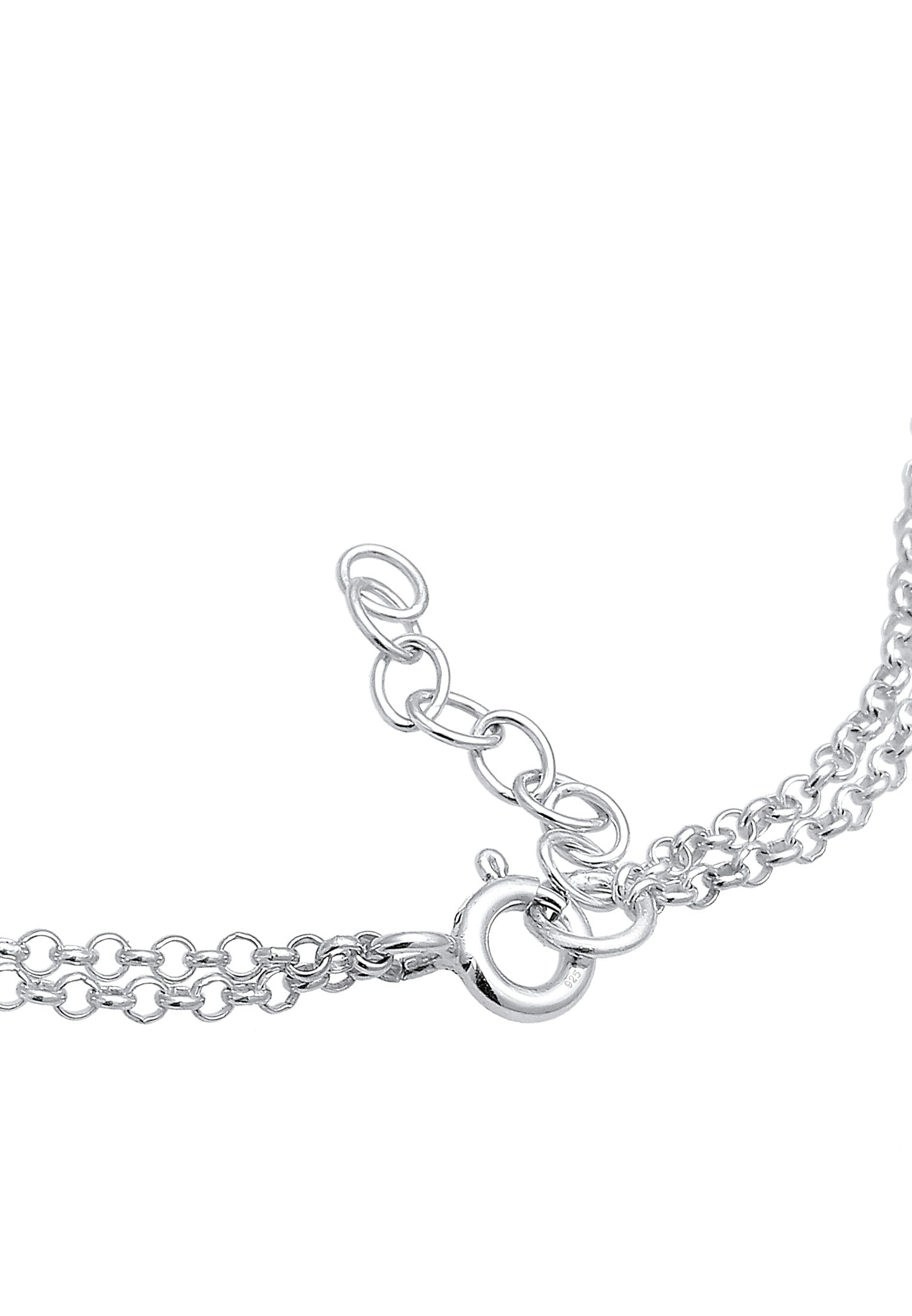 Elli Armkette »Armband Feder Layer Kristalle 925 Sterling Silber«