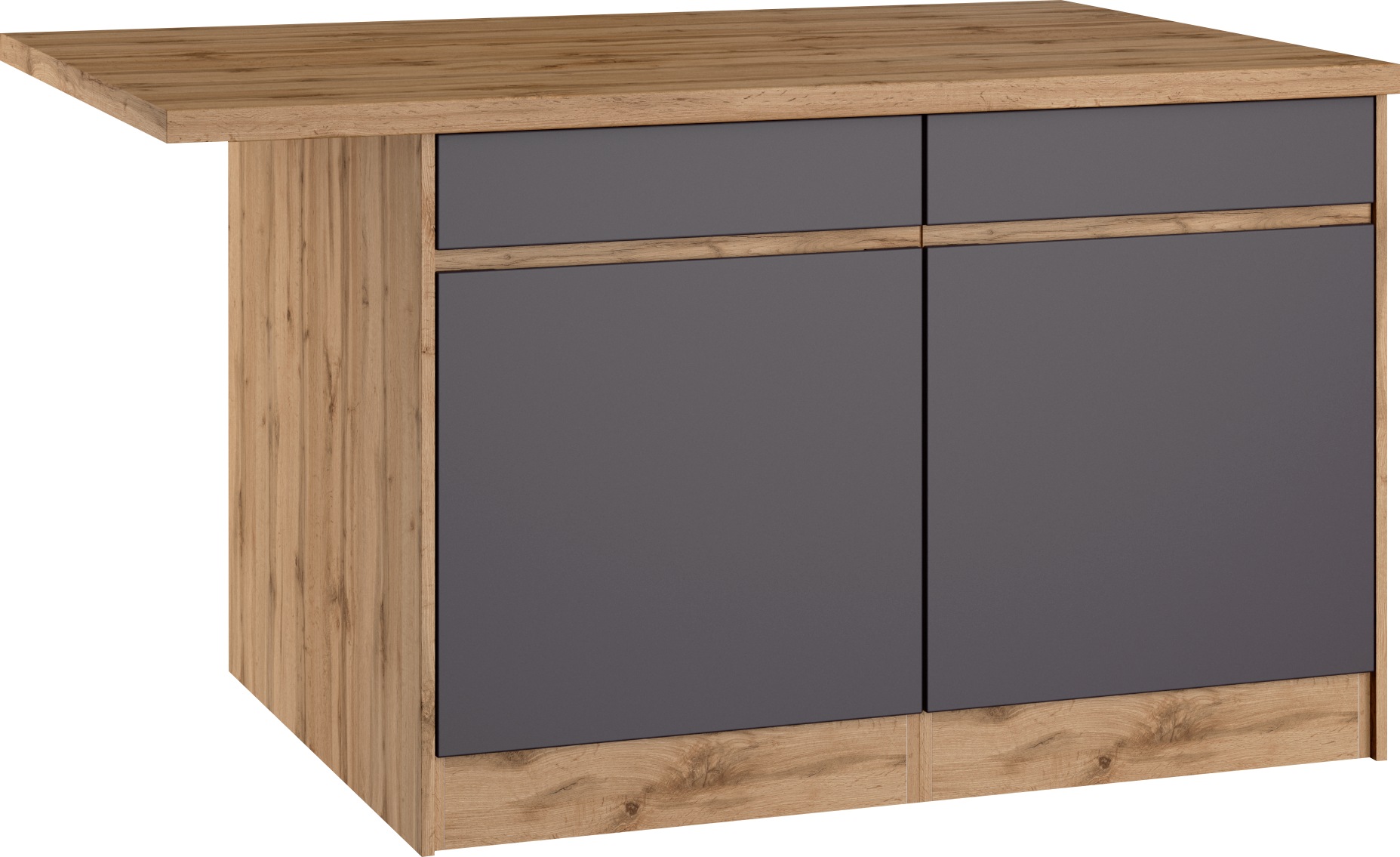 KOCHSTATION Kücheninsel »KS-Riesa«, Breite 153 cm, Tiefe 100 cm, MDF-Fronten