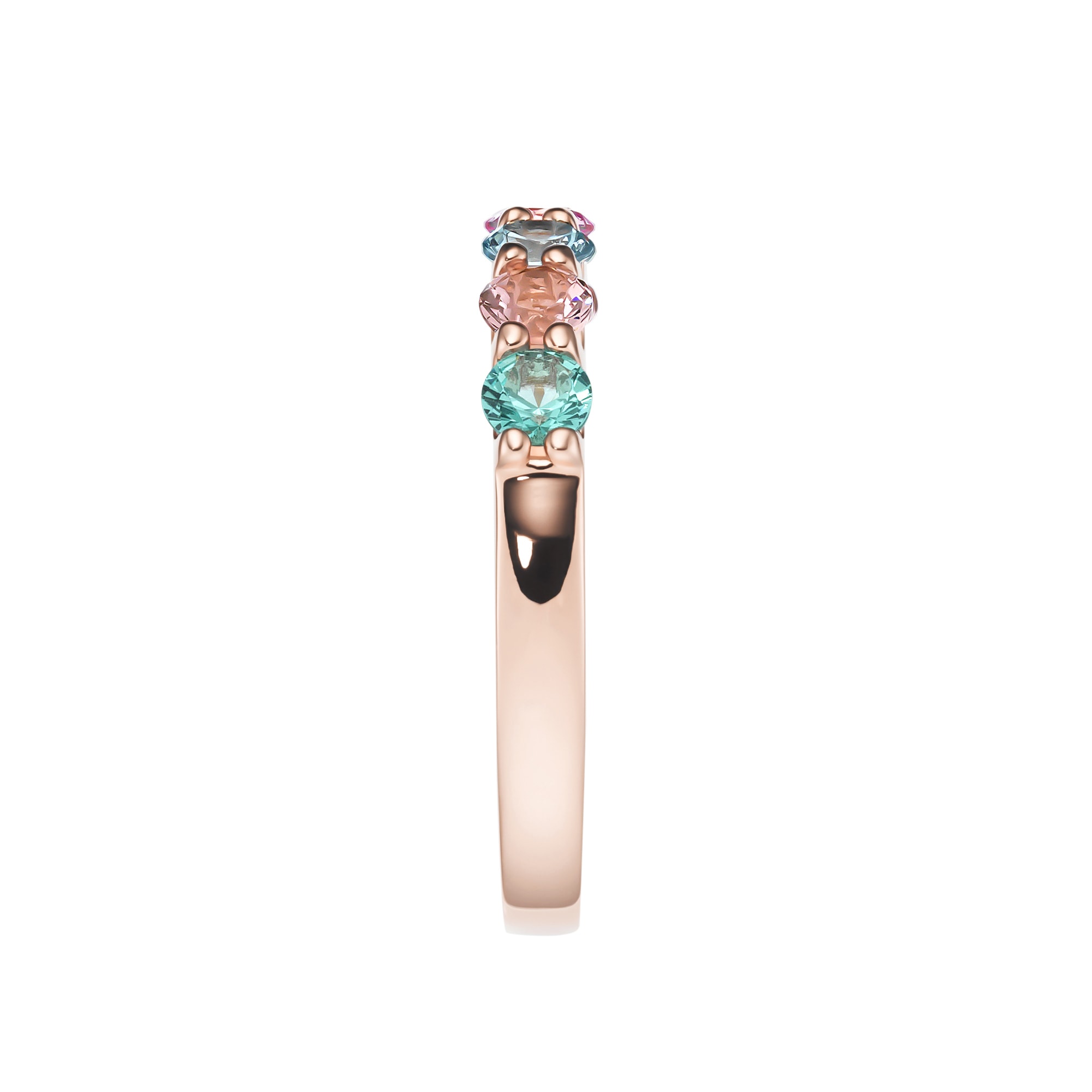 GIORGIO MARTELLO MILANO Silberring »Ring mit synth. Rubin, Saphir und Kristallsteinen, Silber 925«