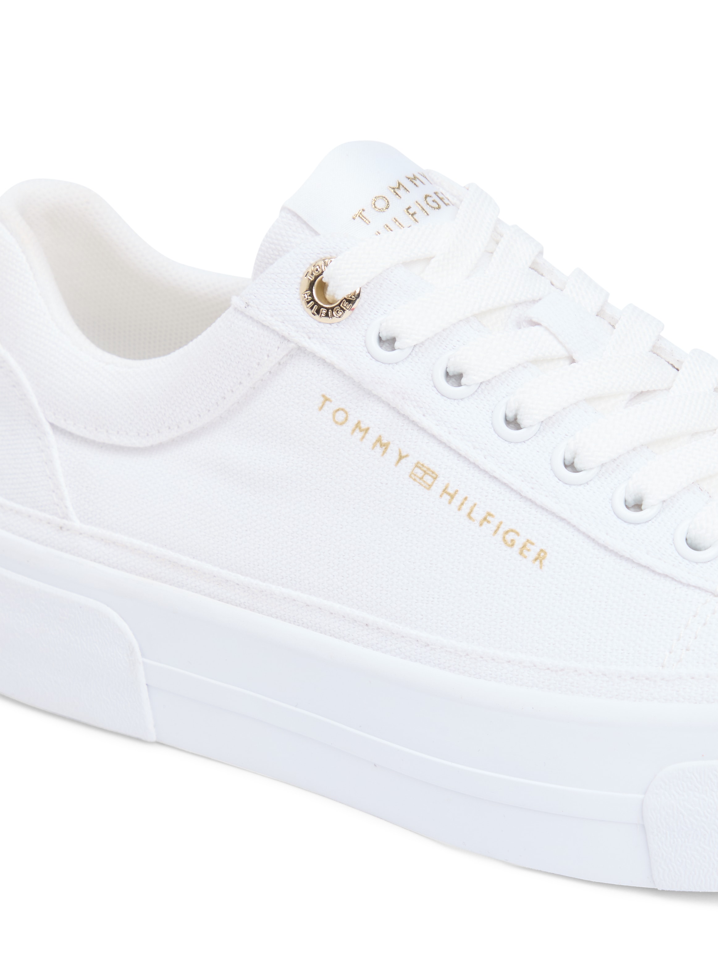 Tommy Hilfiger Plateausneaker »TH FOXING PLATFORM CANVAS«  Freizeitschuh, Schnürschuh, Halbschuh mit Schaftrand-Polsterung