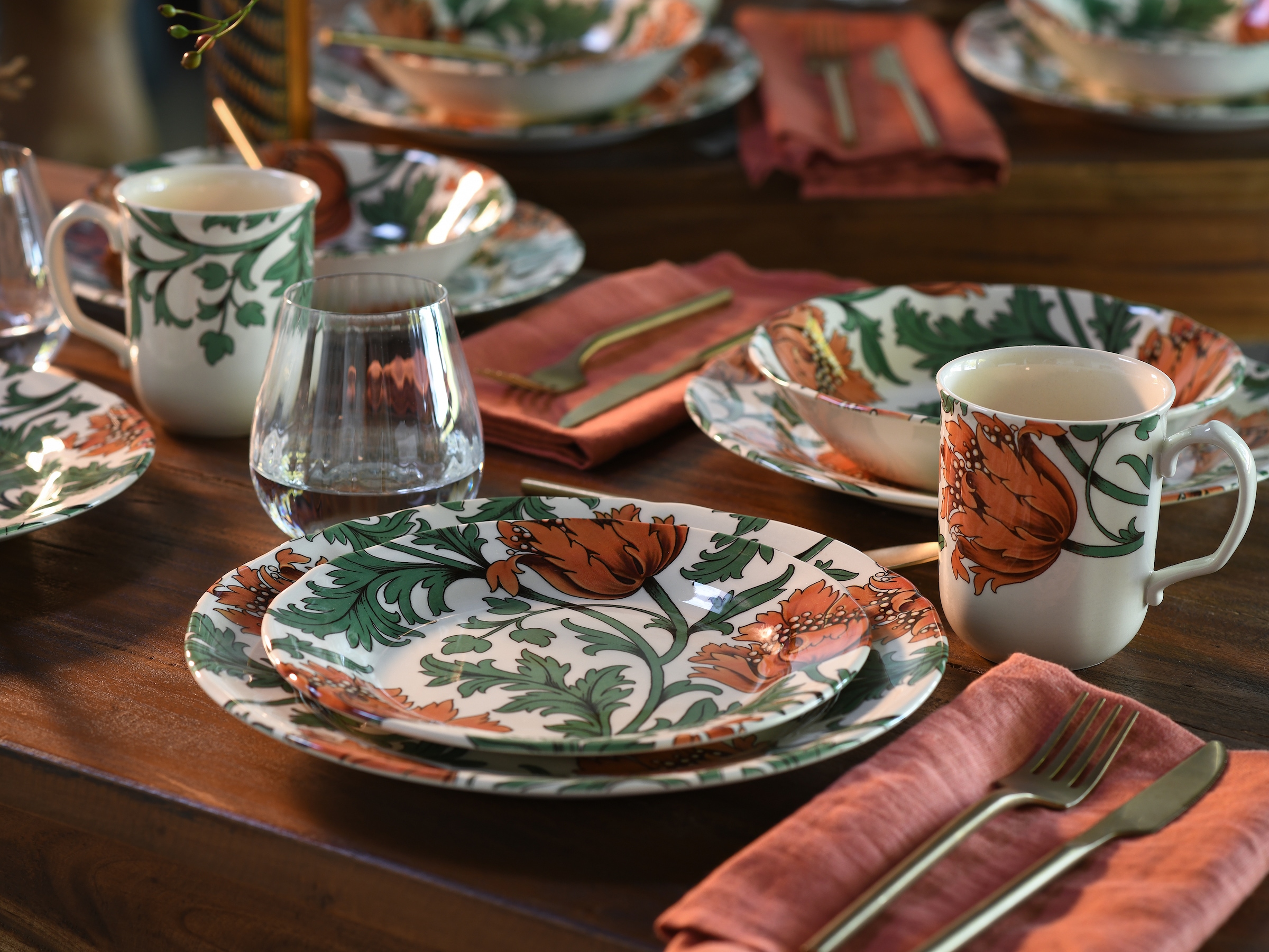 CreaTable Kombiservice »Florentina, Kombi-Service 16-tlg« Blumendekor