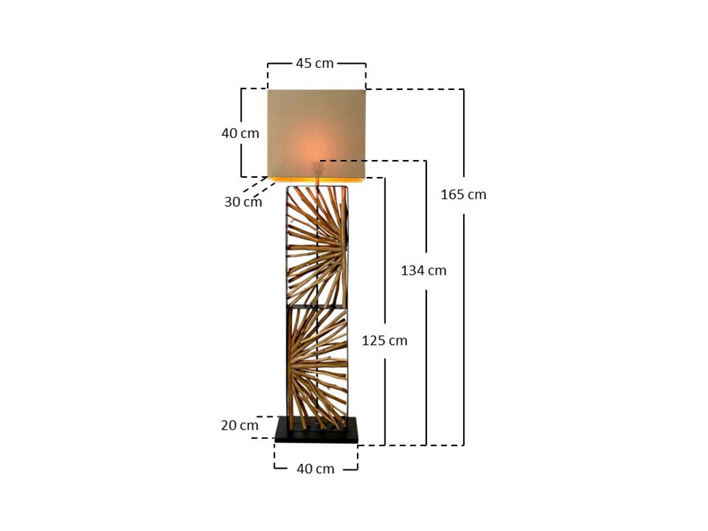 SalesFever Stehlampe »Treibholz« E27 1 Stk. Schirm innen goldfarben