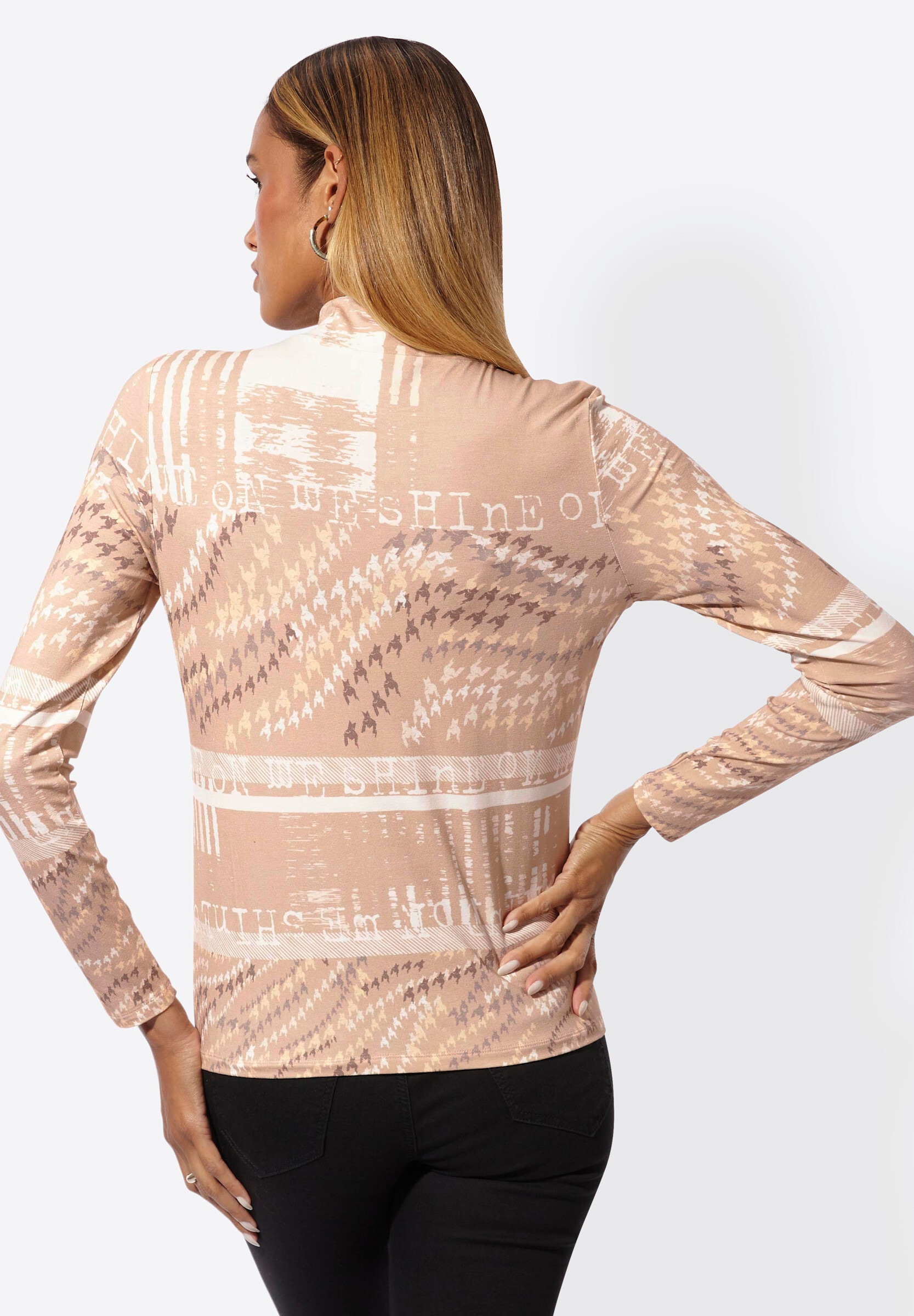 creation L T-Shirt »Druck-Shirt Stehkragenshirt«