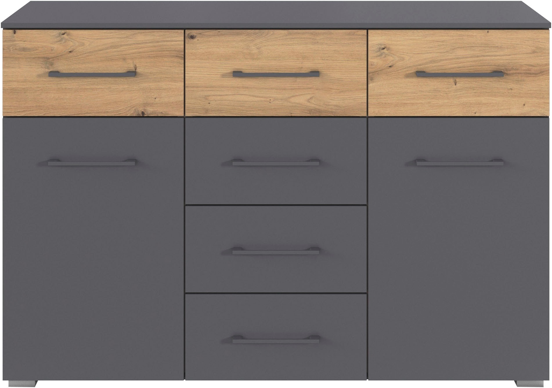 rauch Kombikommode »Sideboard Kommode Schubladenkommode Türenkommode BOSTON-EXTRA« B/H/T: 120/81/42 cm,  mit 6 geräumigen Schubladen, Einlegeböden verstellbar MADE IN GERMANY