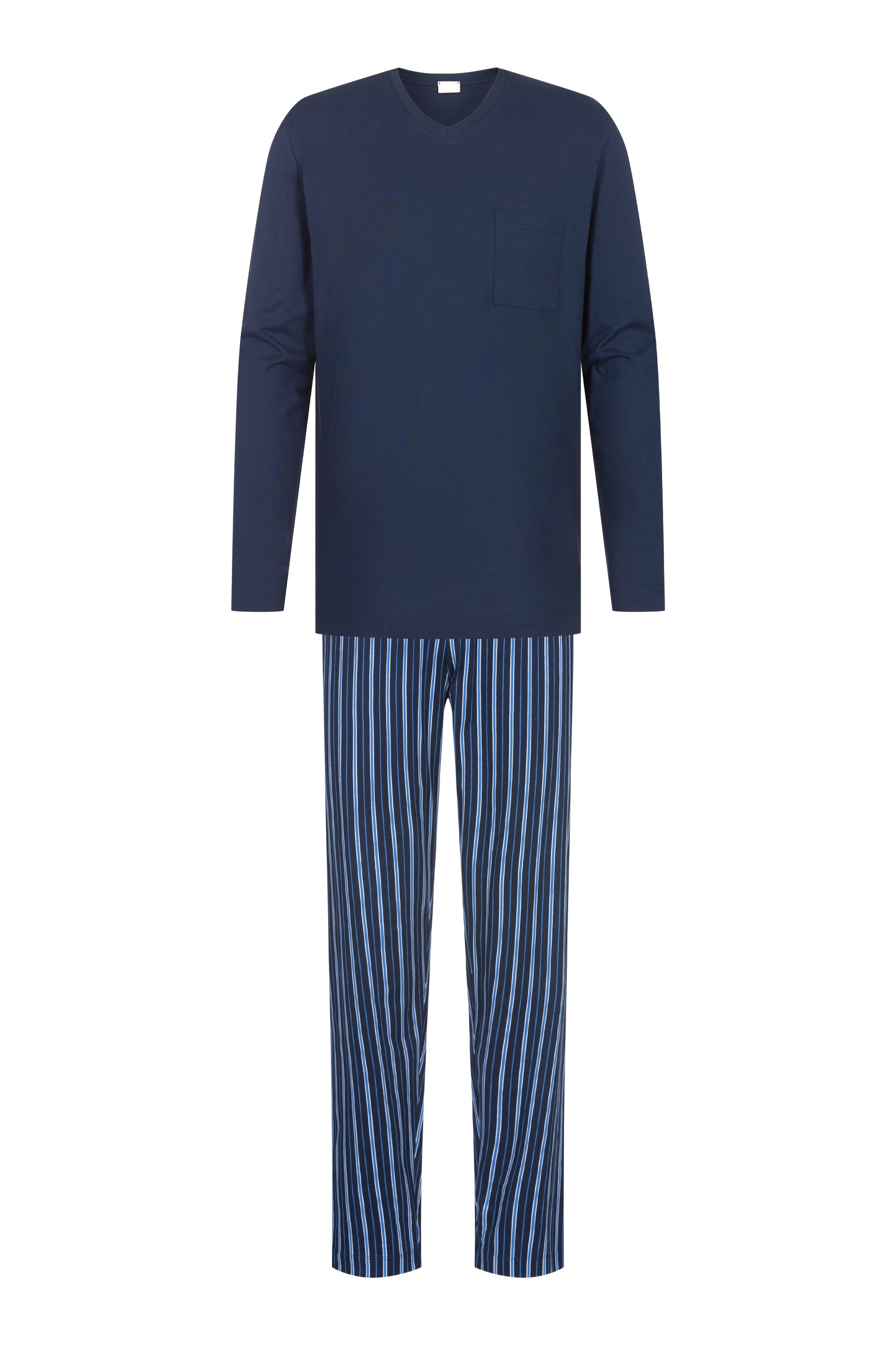 Mey Schlafanzug »STRAIGHT«, Langarm-Shirt mit Brusttasche