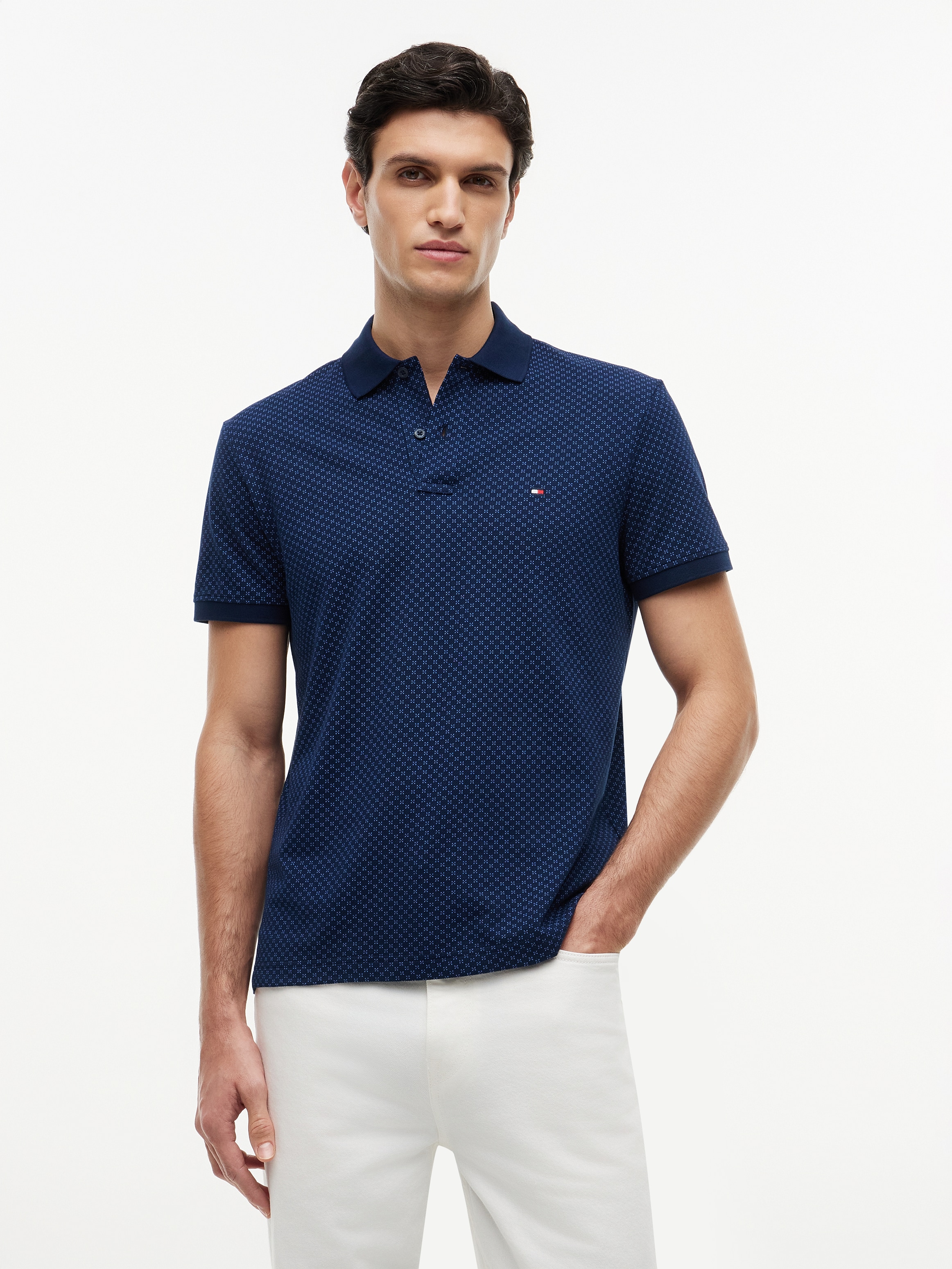 Tommy Hilfiger Poloshirt »MICROPRINT PIQUE« mit geometrischem Muster, regular fit