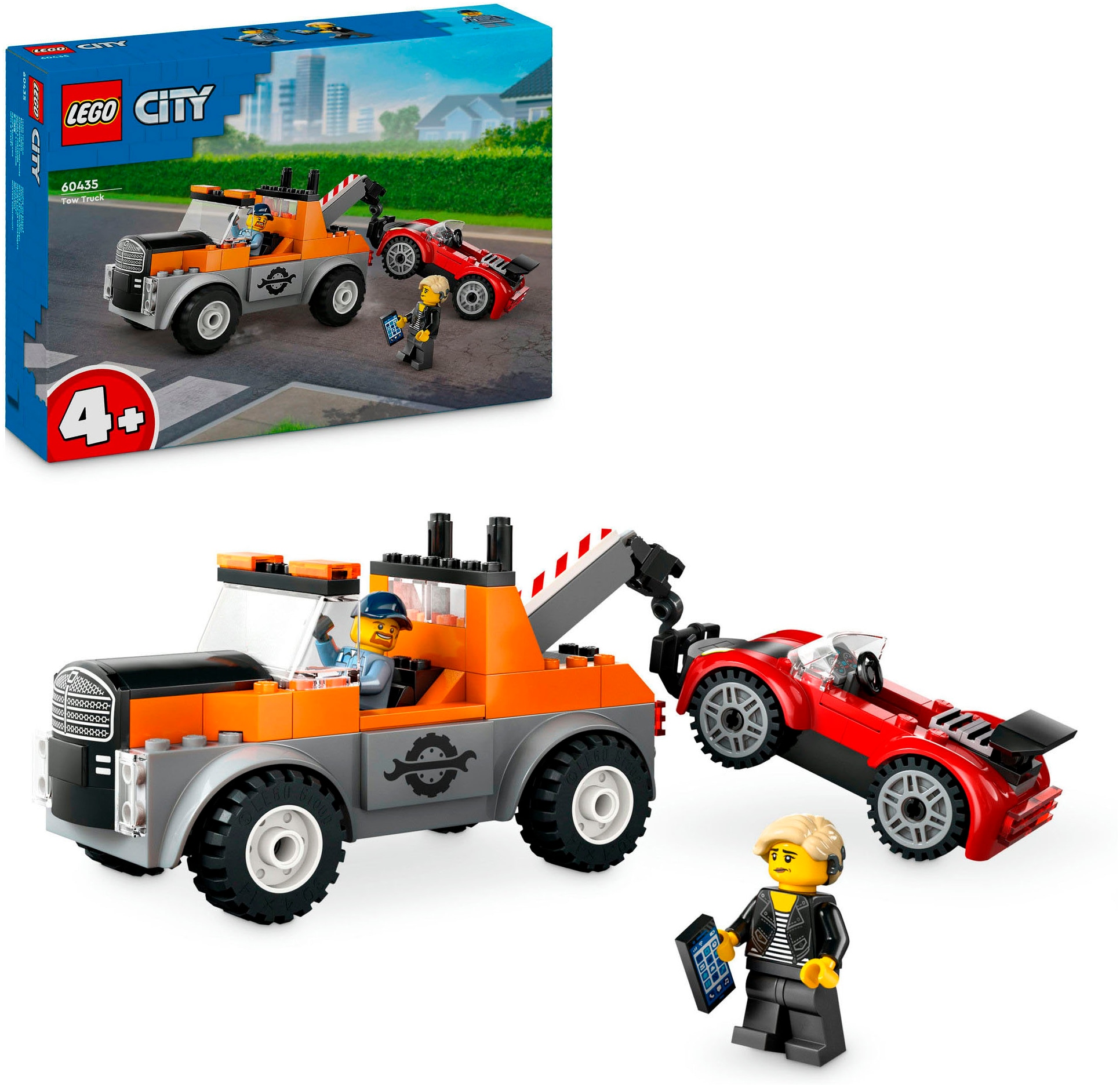Konstruktionsspielsteine »Abschleppwagen mit Sportauto (60435), LEGO City«, (101 St.),...
