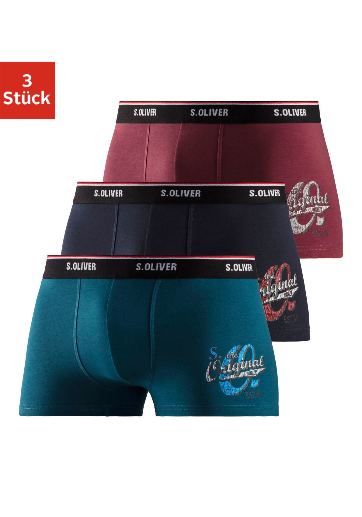 s.Oliver Bodywear Boxer, mit Print auf dem Bein