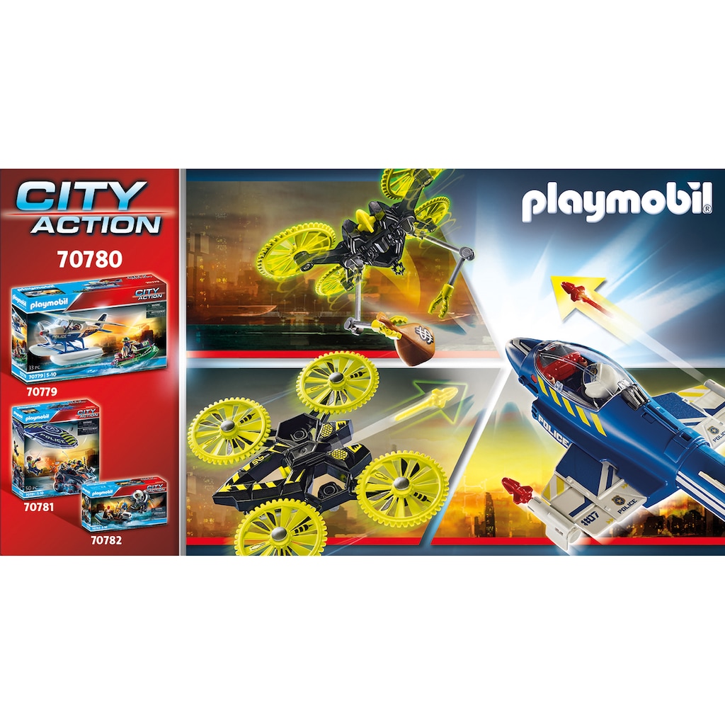 Playmobil® Konstruktions-Spielset »Polizei-Jet: Drohnen-Verfolgung (70780), City Action«, (44 St.), Made in Germany