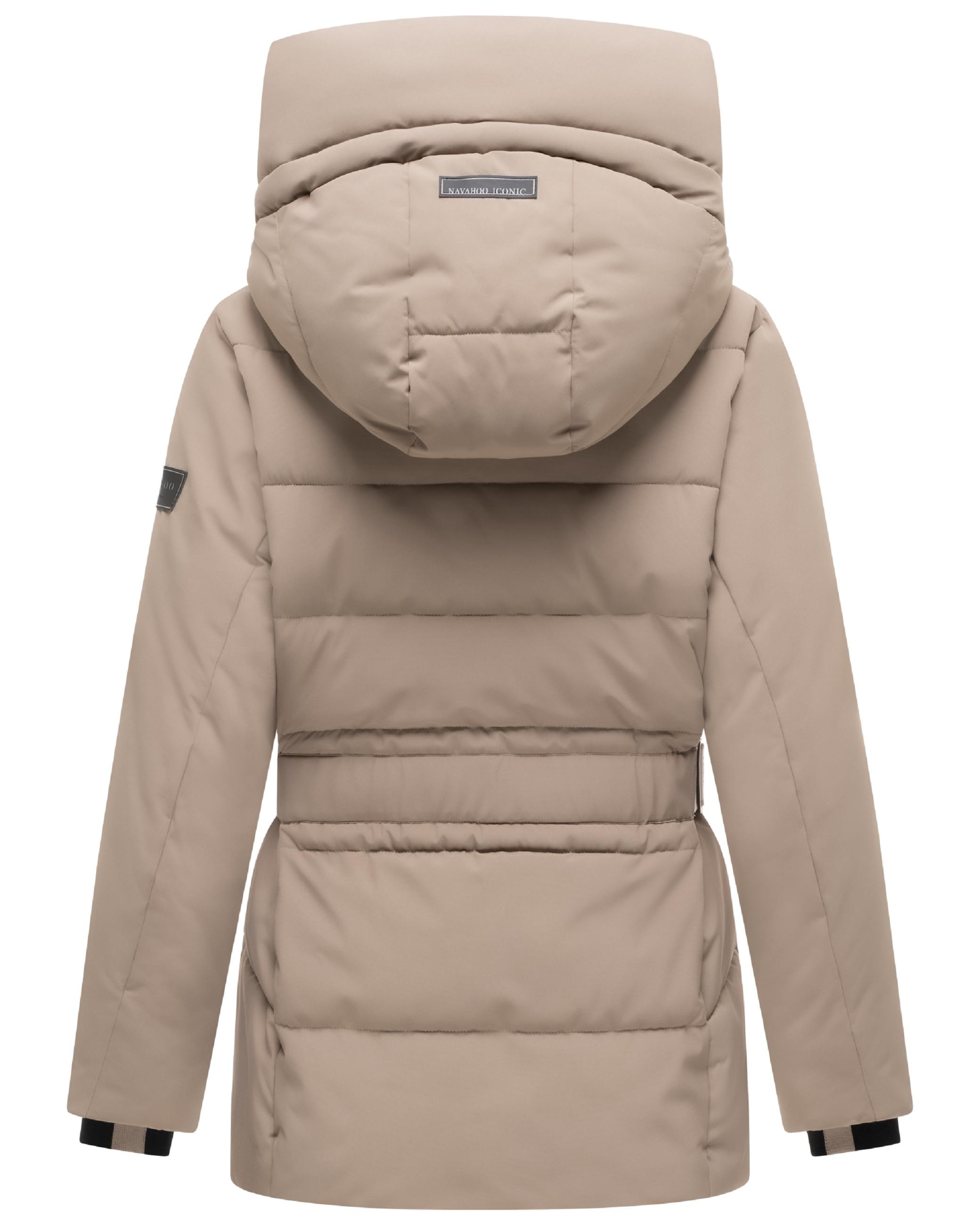 Navahoo Steppjacke »Steppjacke Wattewunder XIV« mit Kapuze Damen Winterjacke mit Taillengürtel