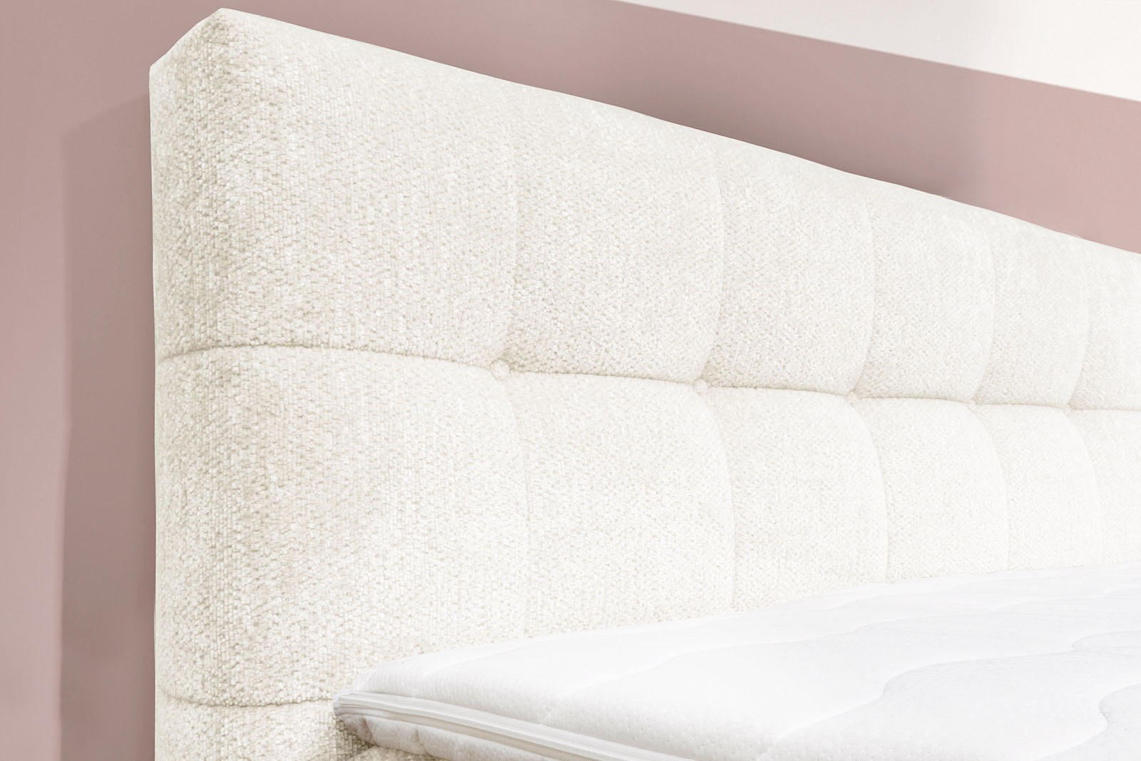 Jockenhöfer Gruppe Boxspringbett »AMY in Chenille, erhältlich in den Breiten 120cm & 140cm« mit Bettkasten und Topper