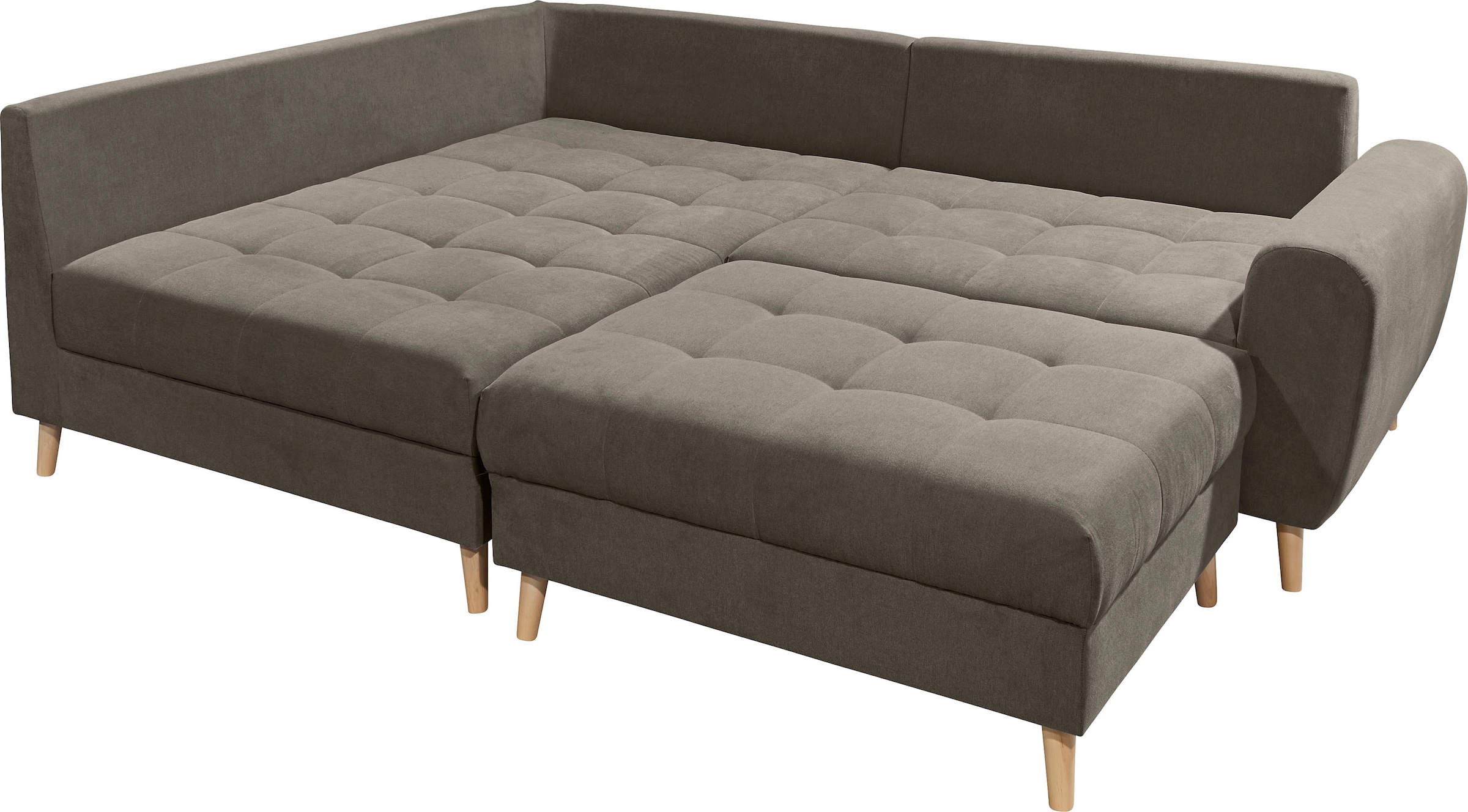 ED EXCITING DESIGN Ecksofa »Alice L-Form«, (Set), mit Hocker & 3 Zierkissen