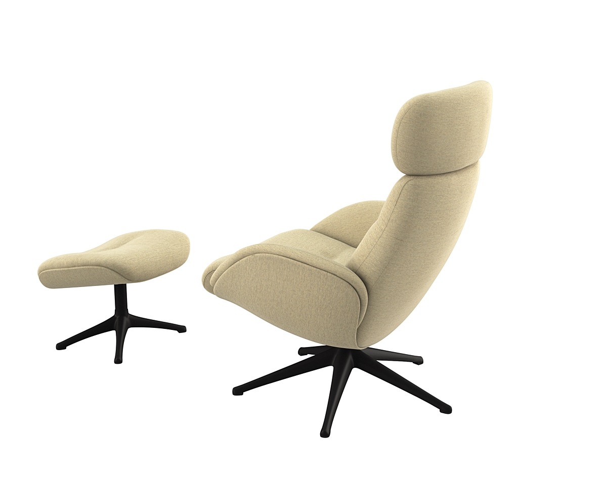 FLEXLUX Relaxsessel »Relaxchairs Elegant«, Premium Komfort, Rücken- & Kopfteilverstellung, drehbar, Fuß schwarz
