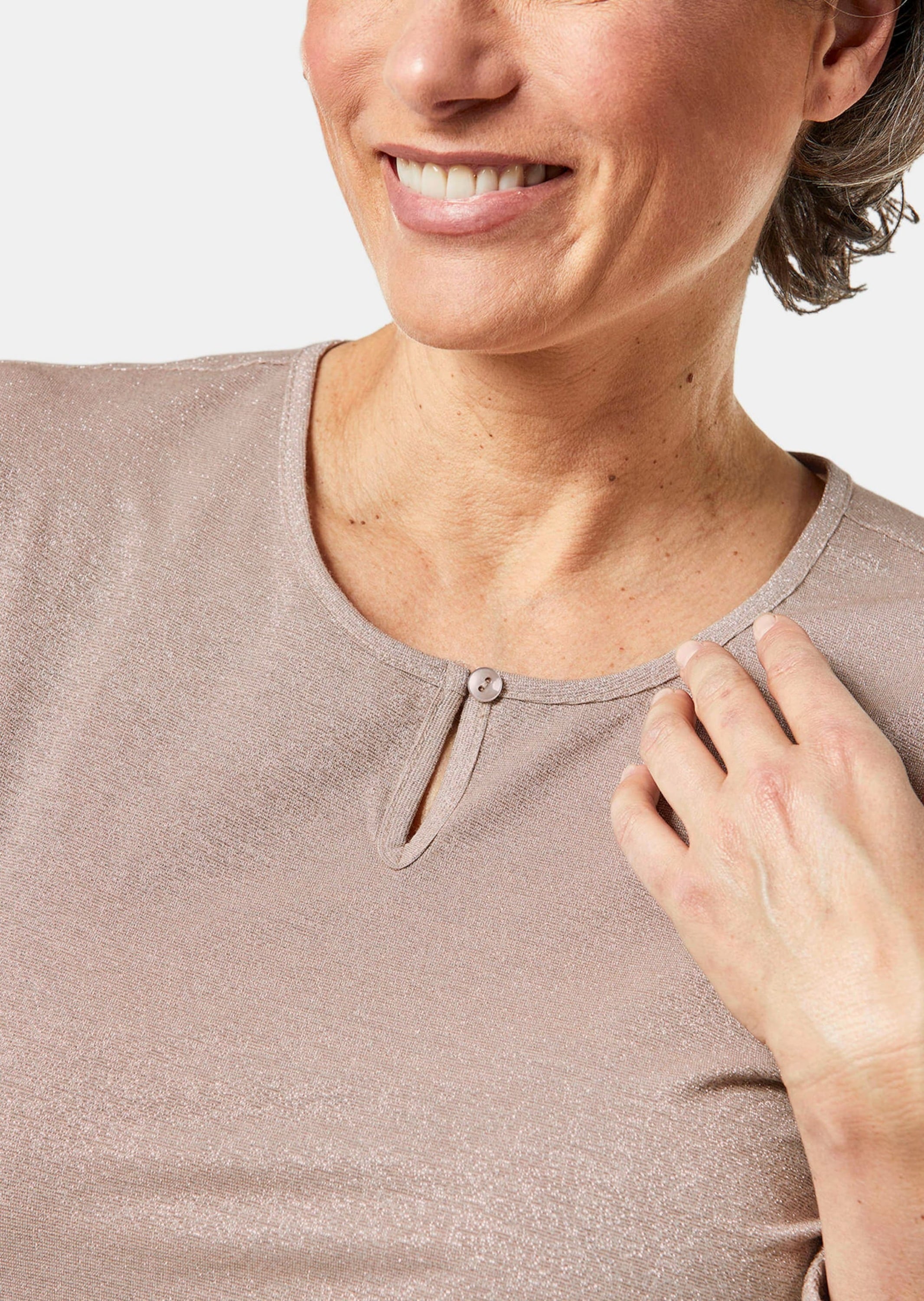 GOLDNER Longpullover »Kurzgröße Kurzgröße - Glanzshirt«