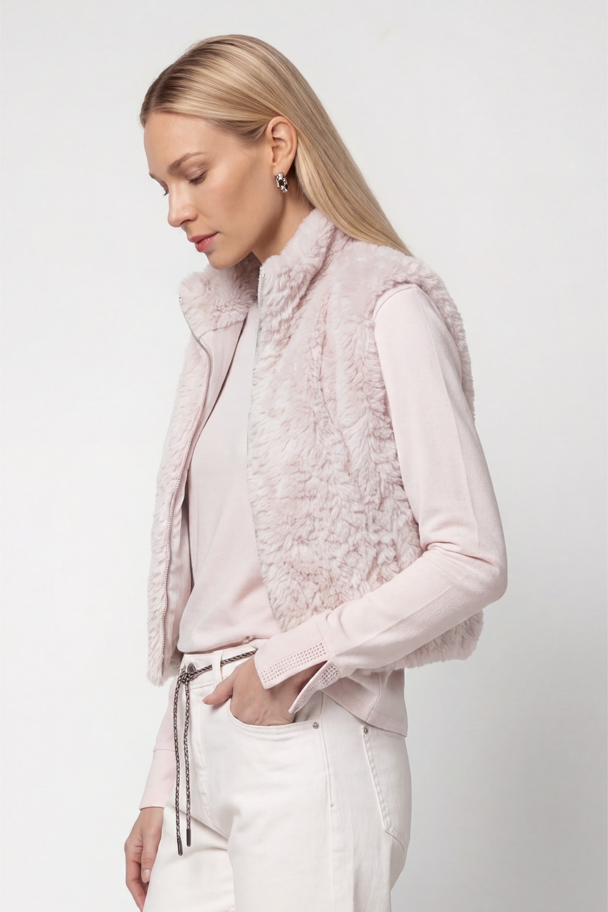 Monari Fellimitatweste »Weste Basic fake fur« Regular fit mit Stehkragen