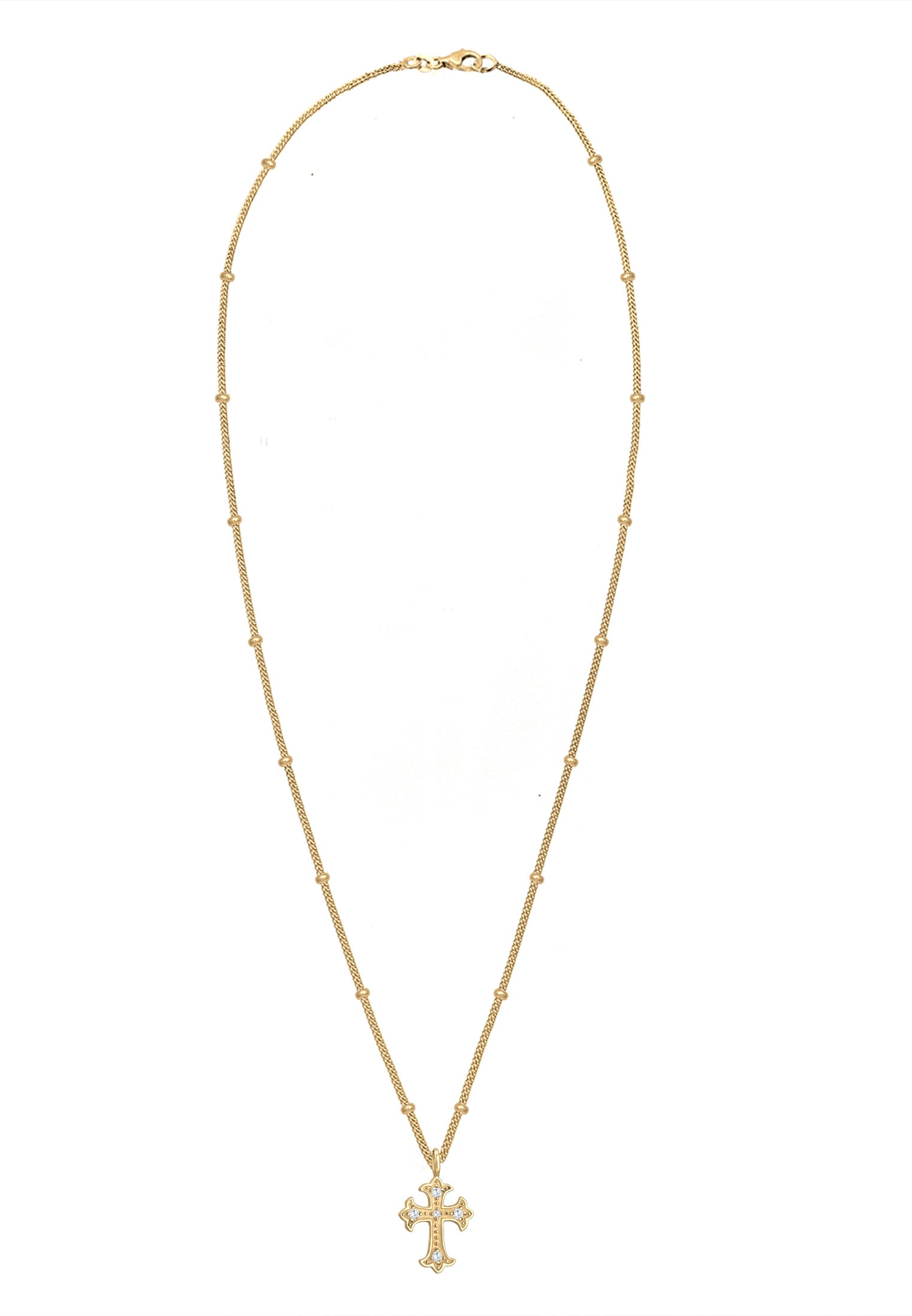 Elli Silberkette »Halskette Kreuz Antik Zirkonia 925 Sterling Silber«